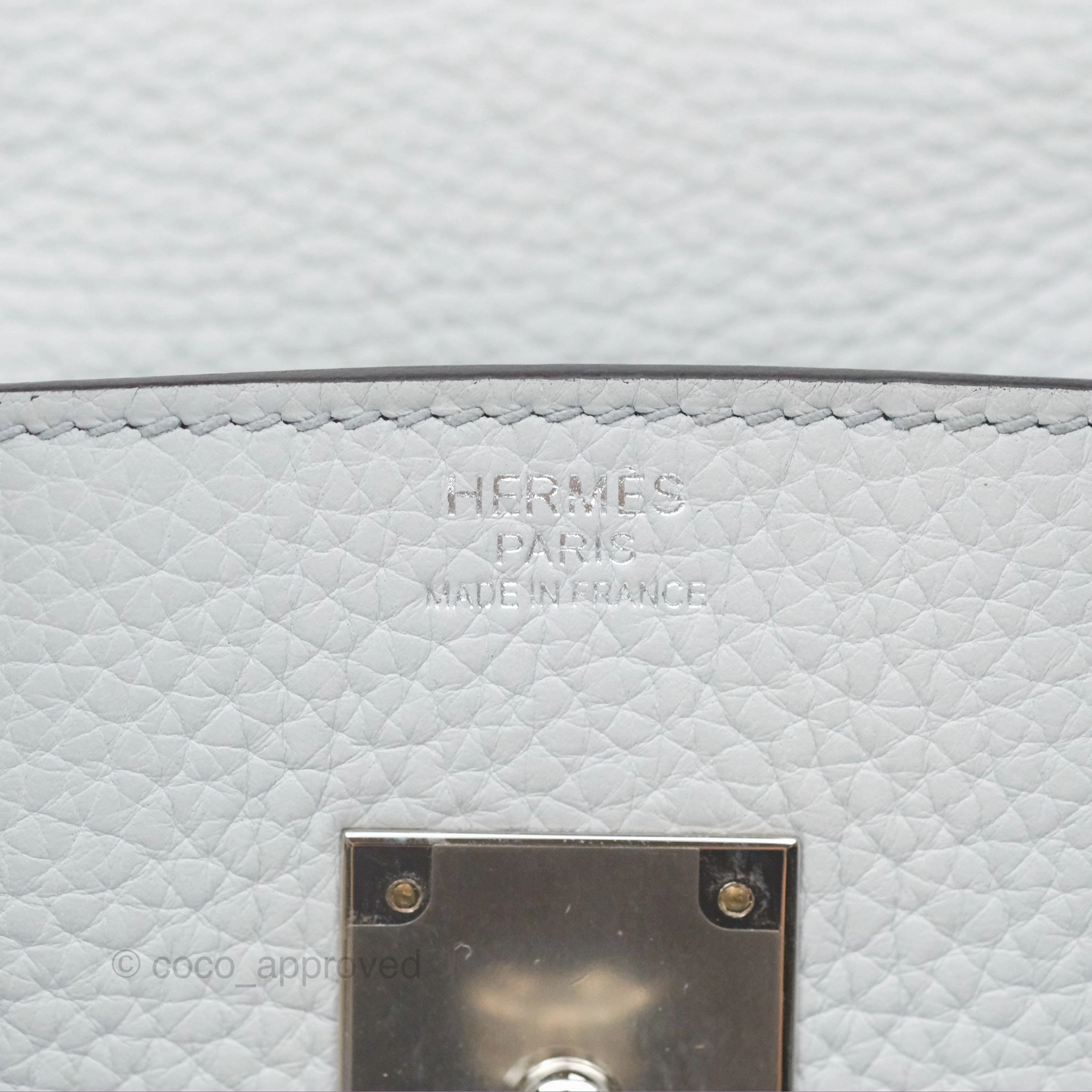 Herms Birkin 30 Retourne Blue Pale Clemence Palladium Hardware