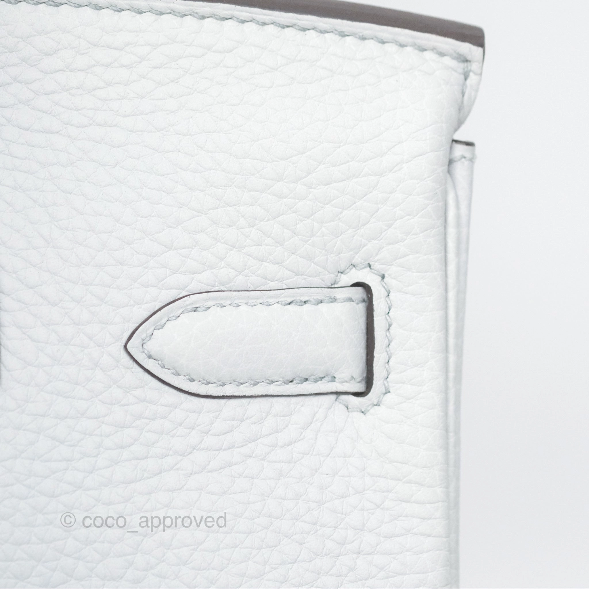 Herms Birkin 30 Retourne Blue Pale Clemence Palladium Hardware