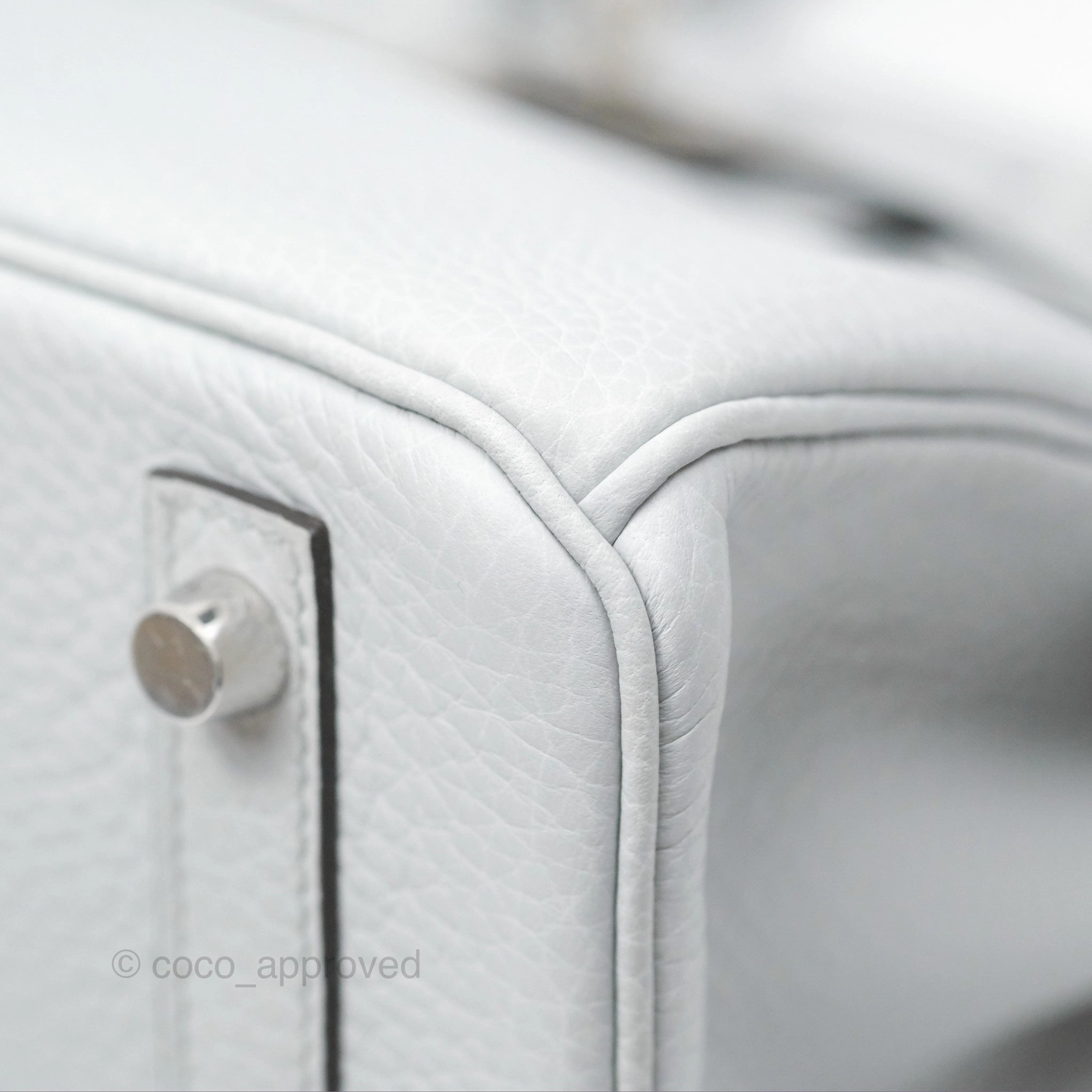 Herms Birkin 30 Retourne Blue Pale Clemence Palladium Hardware