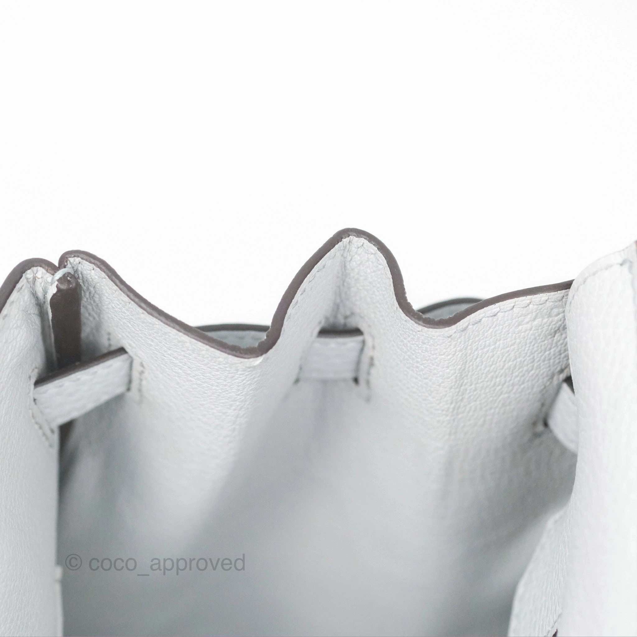 Herms Birkin 30 Retourne Blue Pale Clemence Palladium Hardware