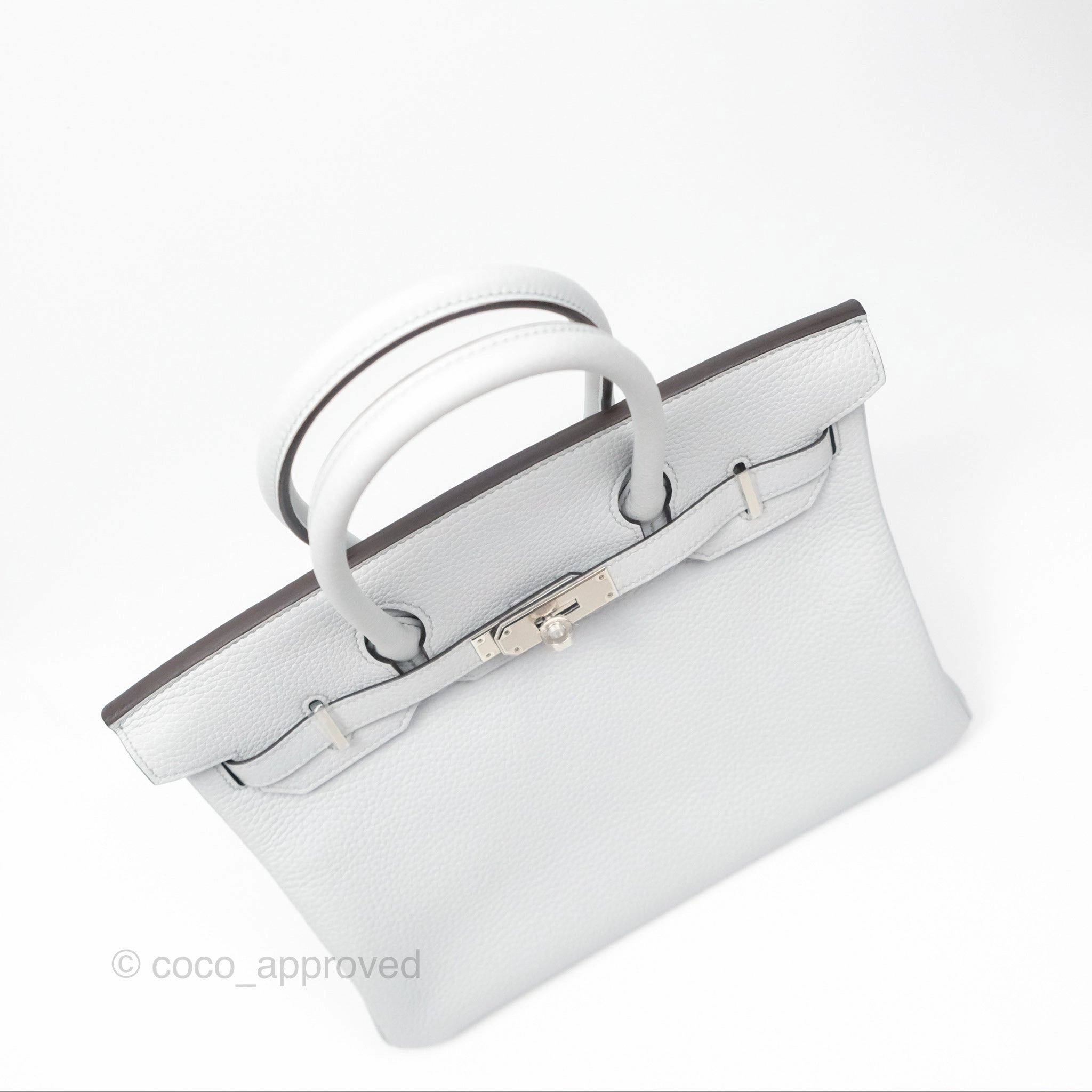 Herms Birkin 30 Retourne Blue Pale Clemence Palladium Hardware