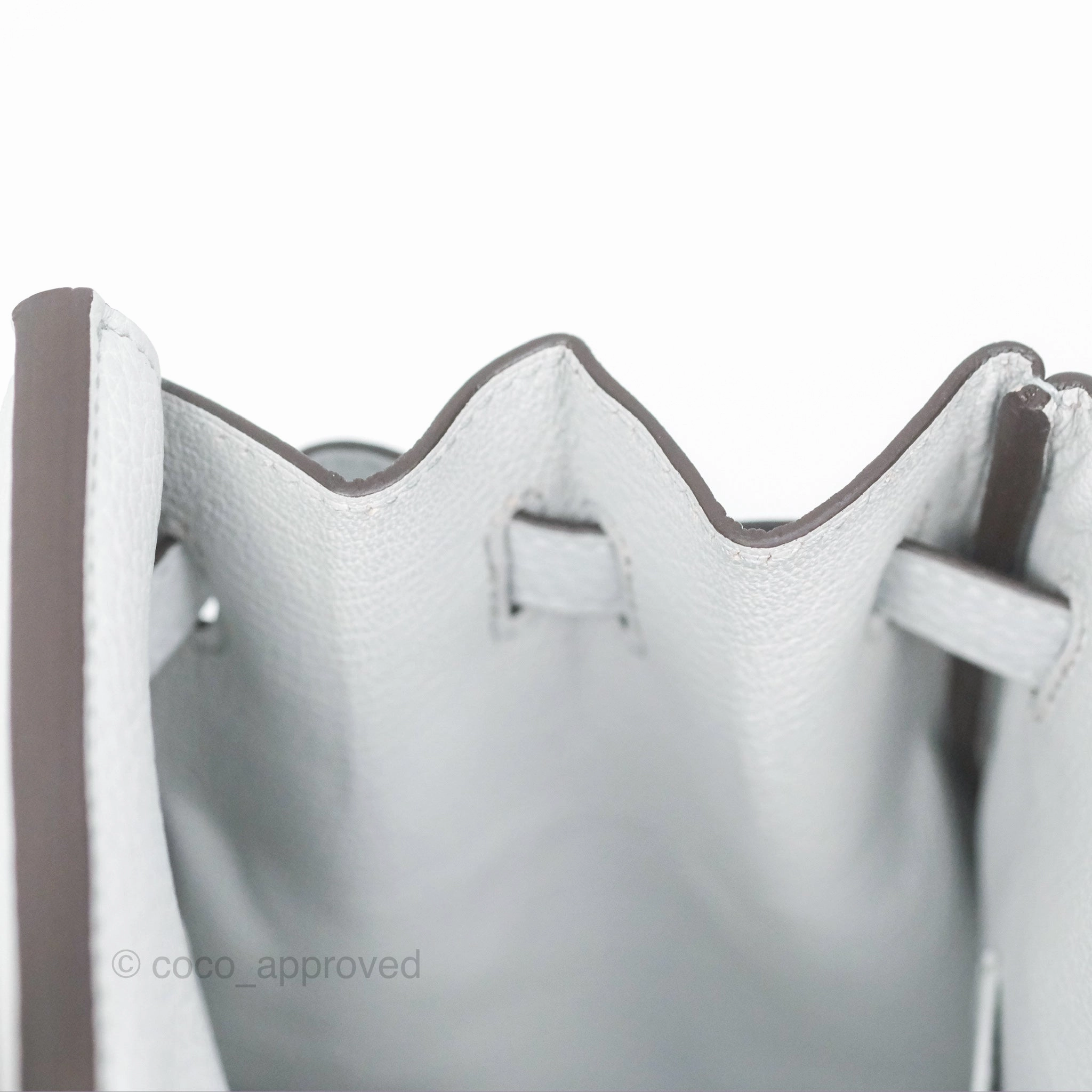 Herms Birkin 30 Retourne Blue Pale Clemence Palladium Hardware