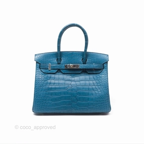 Herms Birkin 30 Retourne Colvert Matte Niloticus Crocodile Palladium Hardware