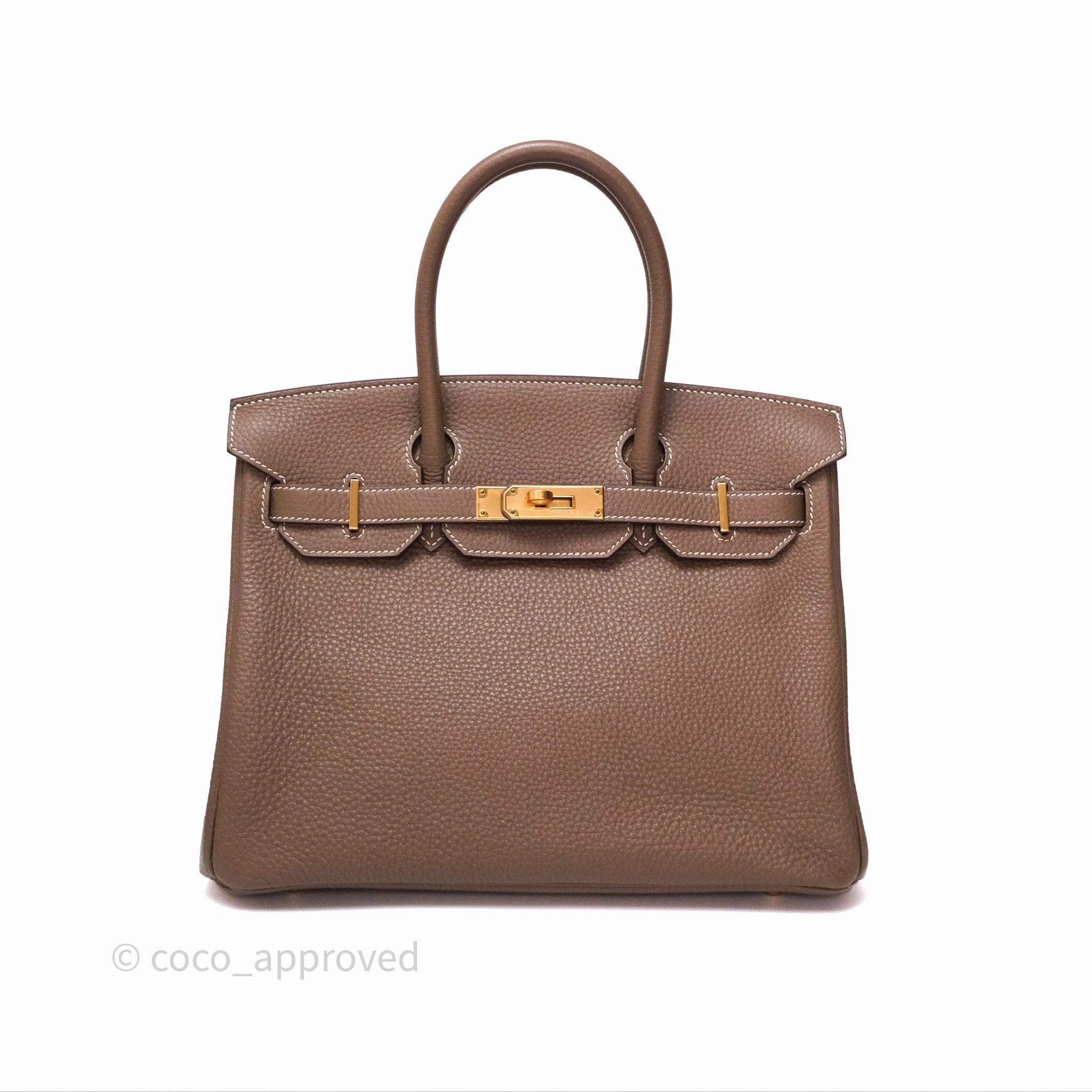 Herms Birkin 30 Retourne Etoupe 18 Togo Gold Hardware
