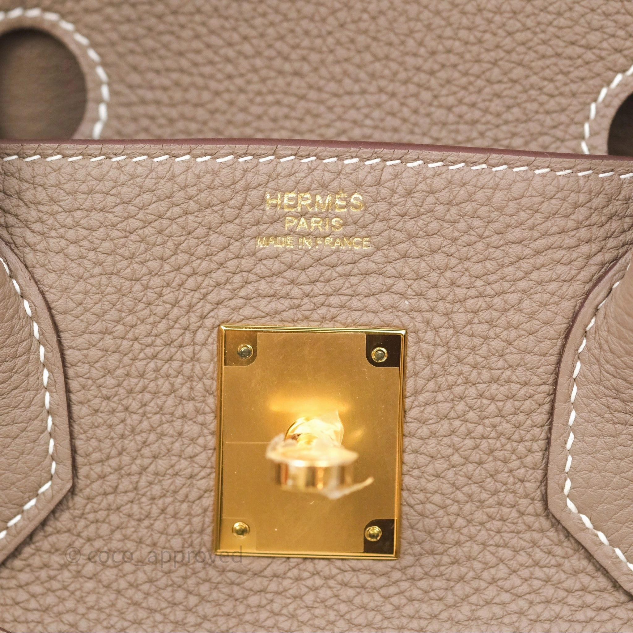 Herms Birkin 30 Retourne Etoupe 18 Togo Gold Hardware