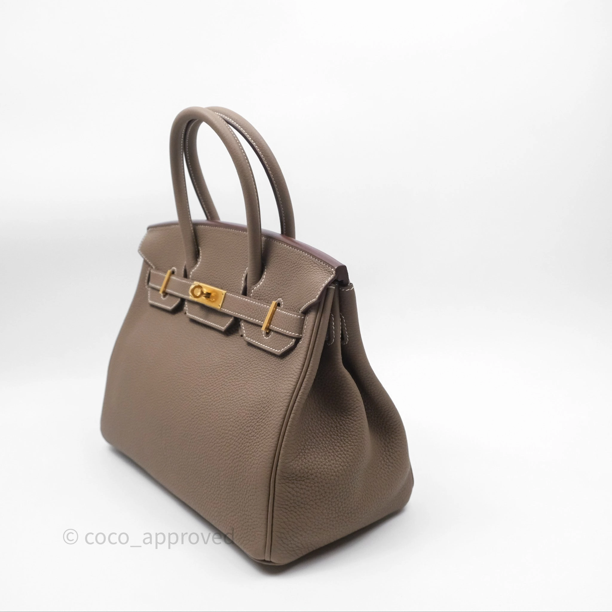 Herms Birkin 30 Retourne Etoupe 18 Togo Gold Hardware