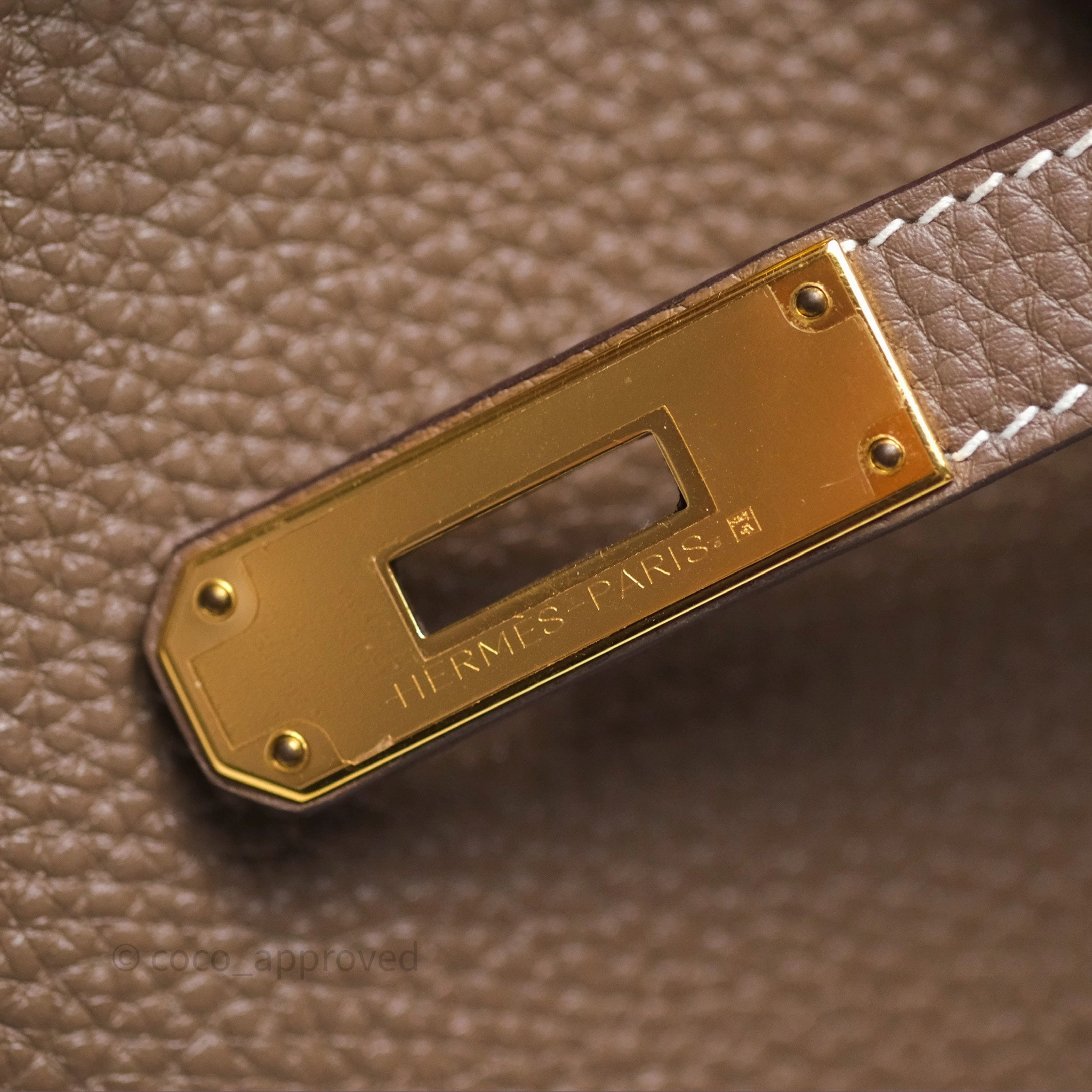 Herms Birkin 30 Retourne Etoupe 18 Togo Gold Hardware