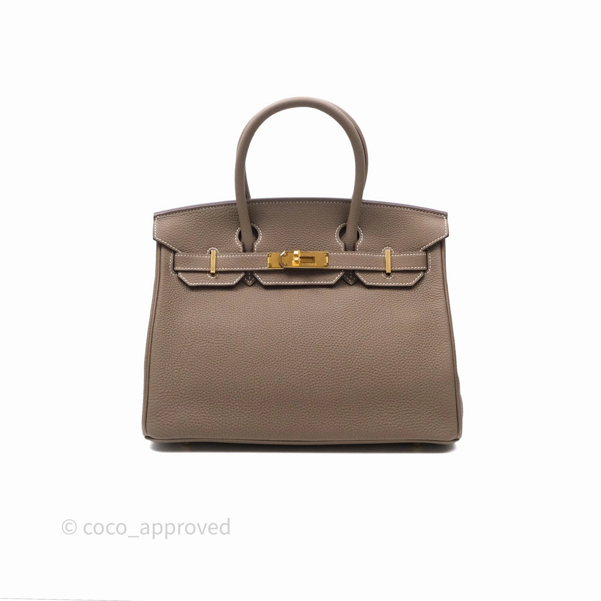 Herms Birkin 30 Retourne Etoupe 18 Togo Gold Hardware