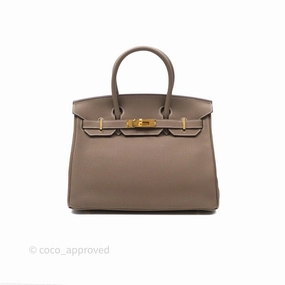 Herms Birkin 30 Retourne Etoupe 18 Togo Gold Hardware