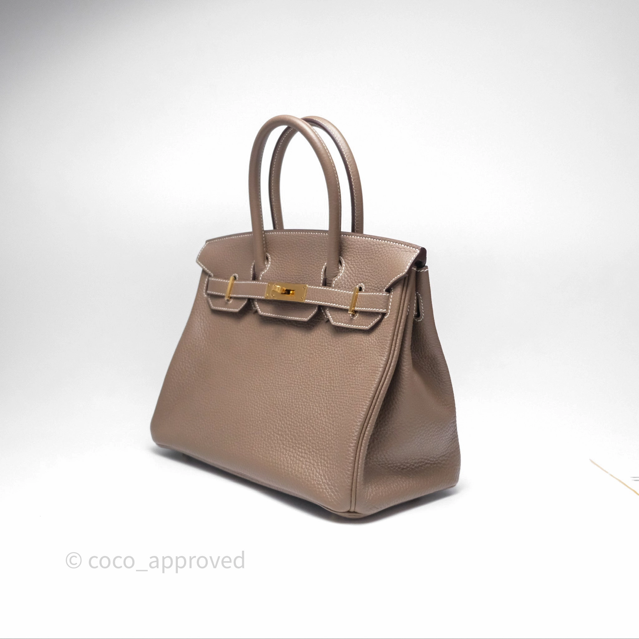 Herms Birkin 30 Retourne Etoupe 18 Togo Gold Hardware