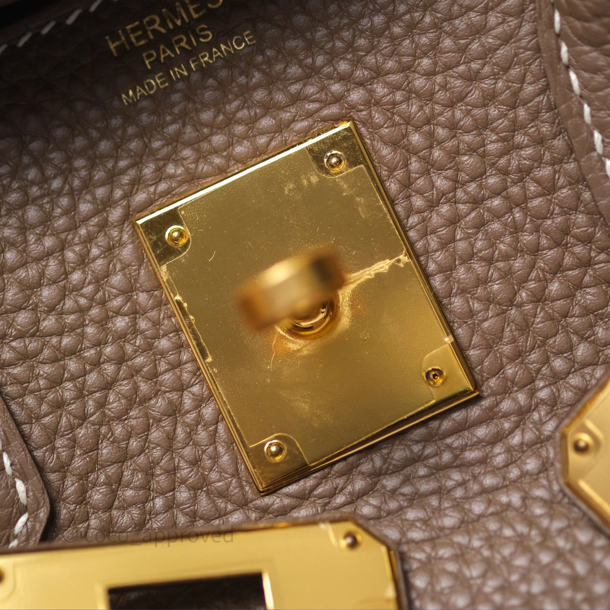 Herms Birkin 30 Retourne Etoupe 18 Togo Gold Hardware