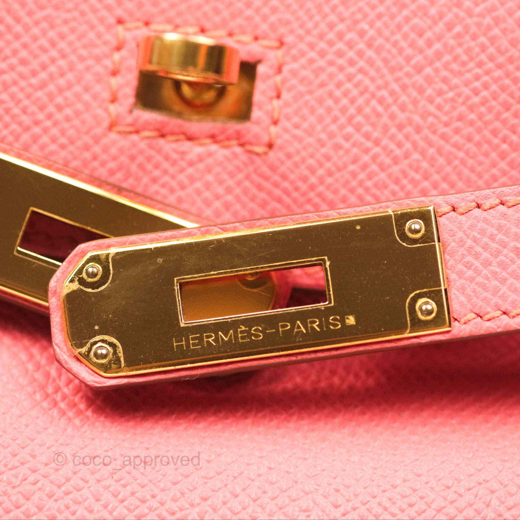 Herms Birkin 30 Retourne Flamingo I5 Epsom Gold Hardware