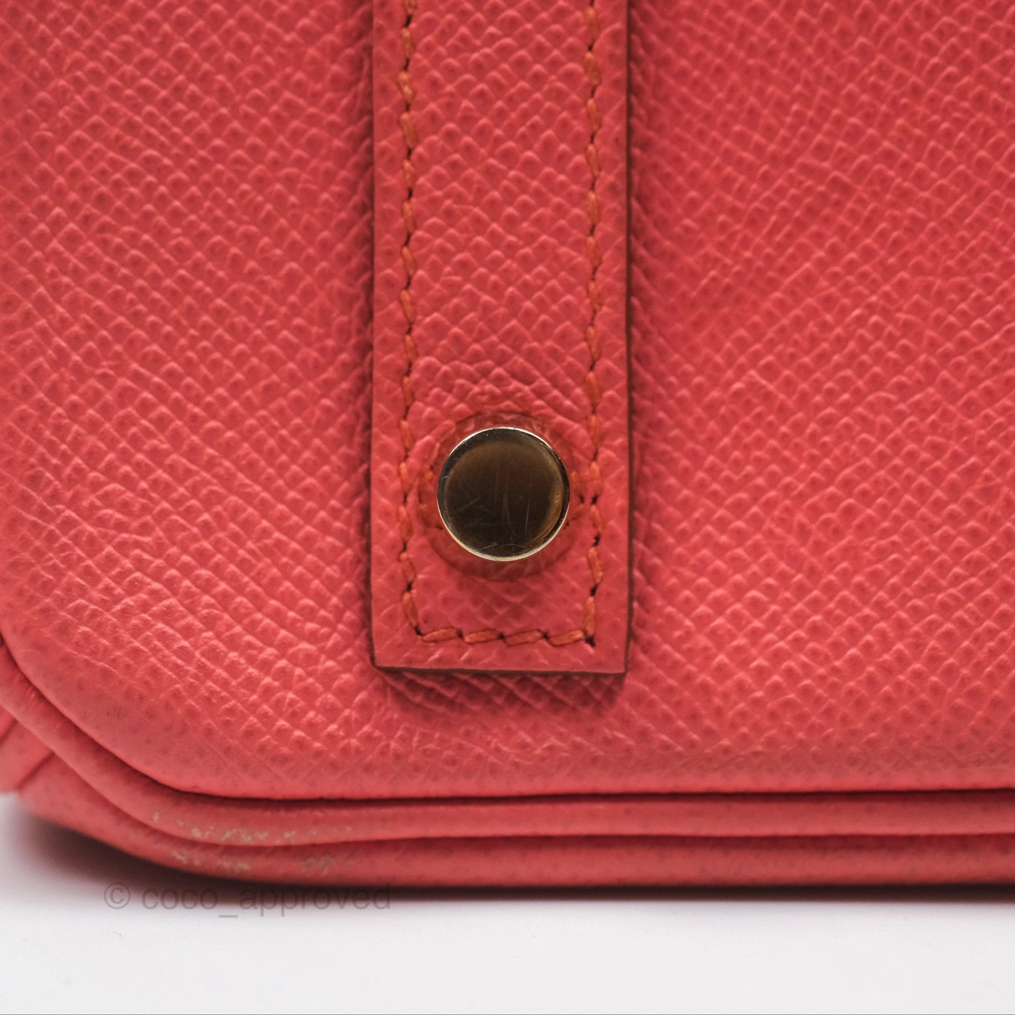 Herms Birkin 30 Retourne Flamingo I5 Epsom Gold Hardware