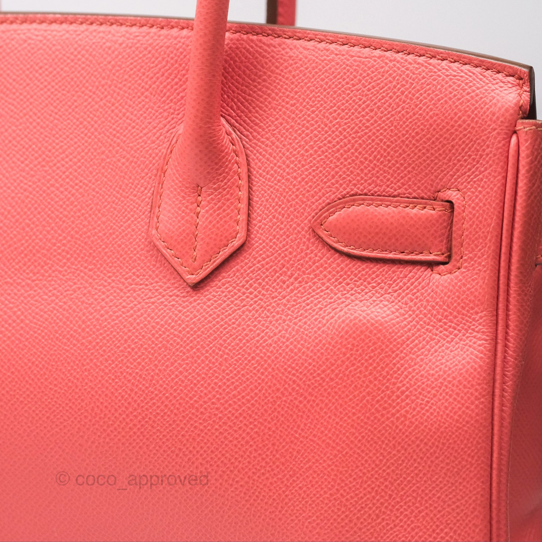 Herms Birkin 30 Retourne Flamingo I5 Epsom Gold Hardware