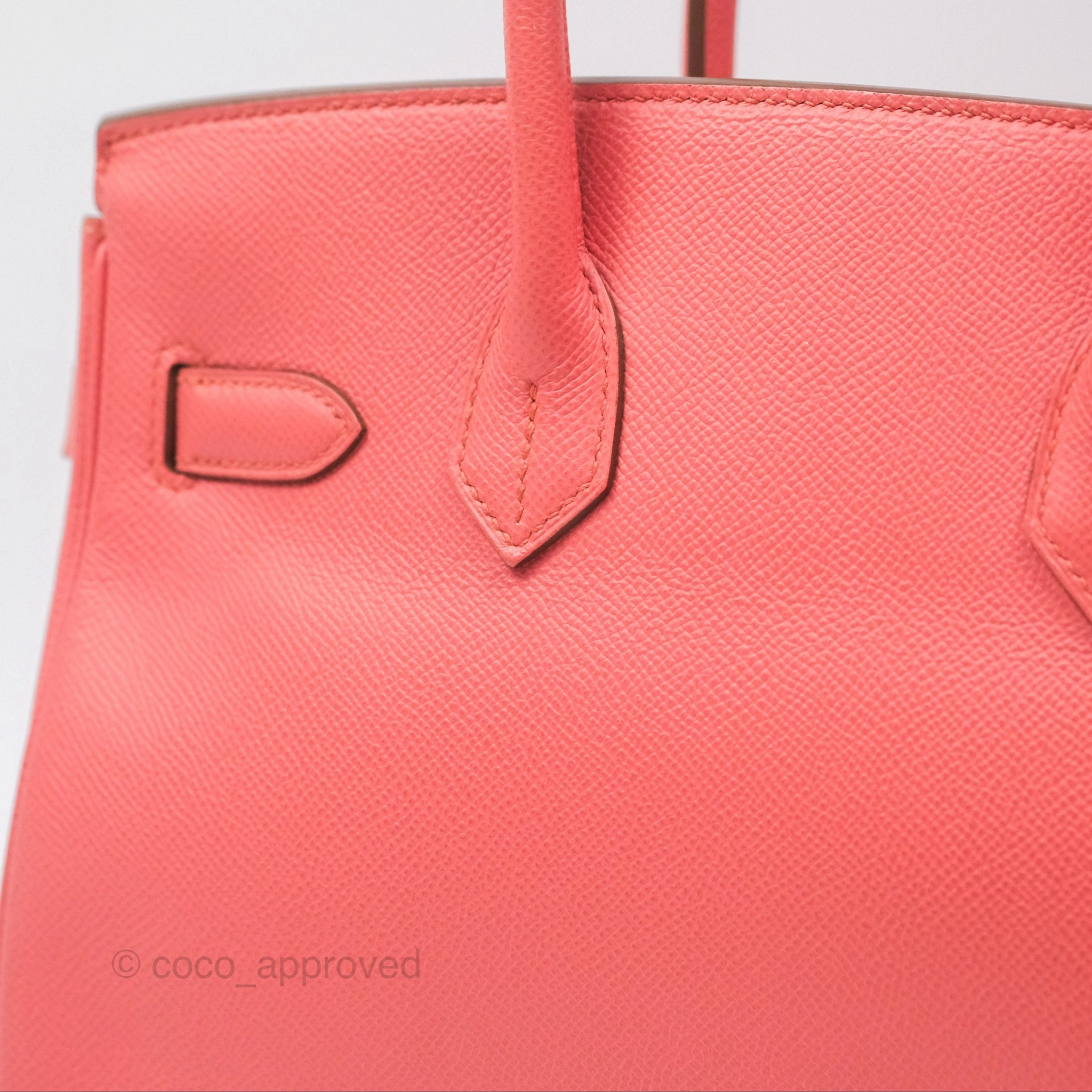 Herms Birkin 30 Retourne Flamingo I5 Epsom Gold Hardware