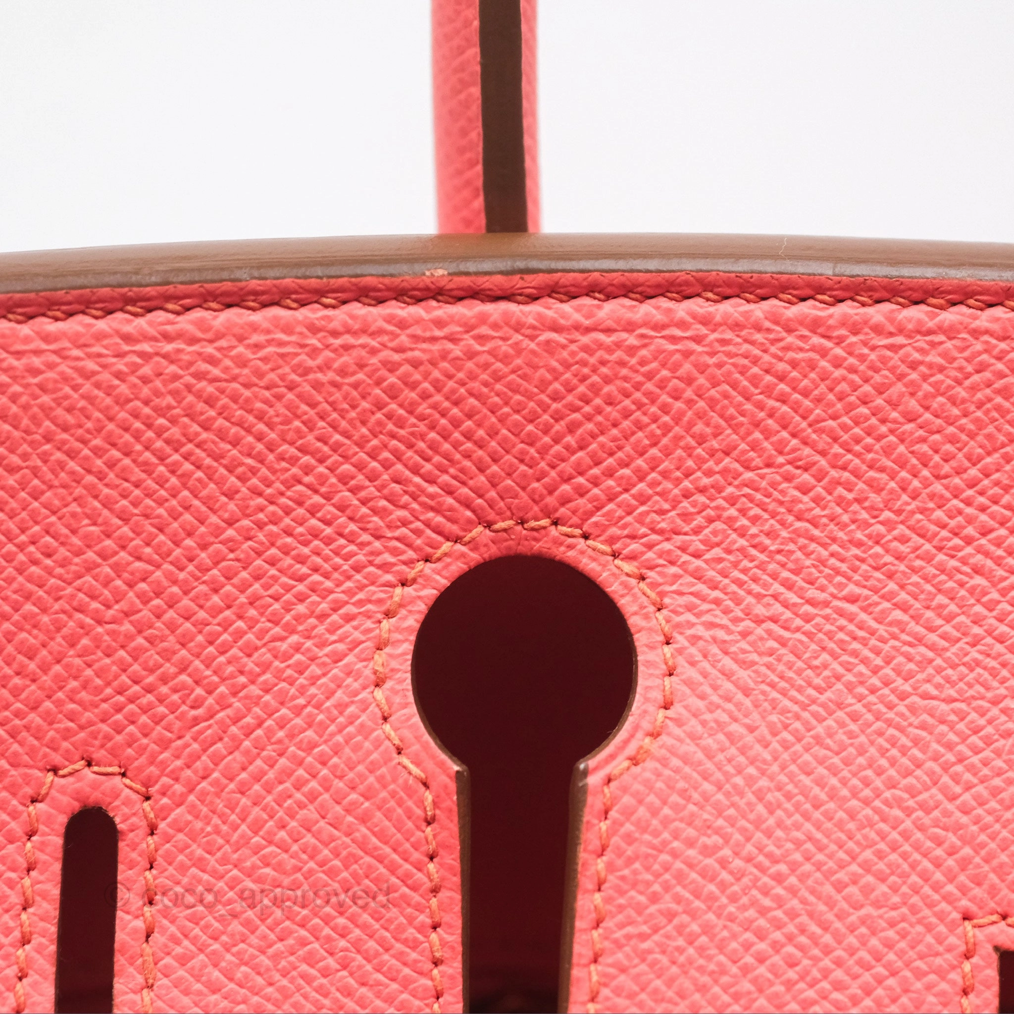 Herms Birkin 30 Retourne Flamingo I5 Epsom Gold Hardware