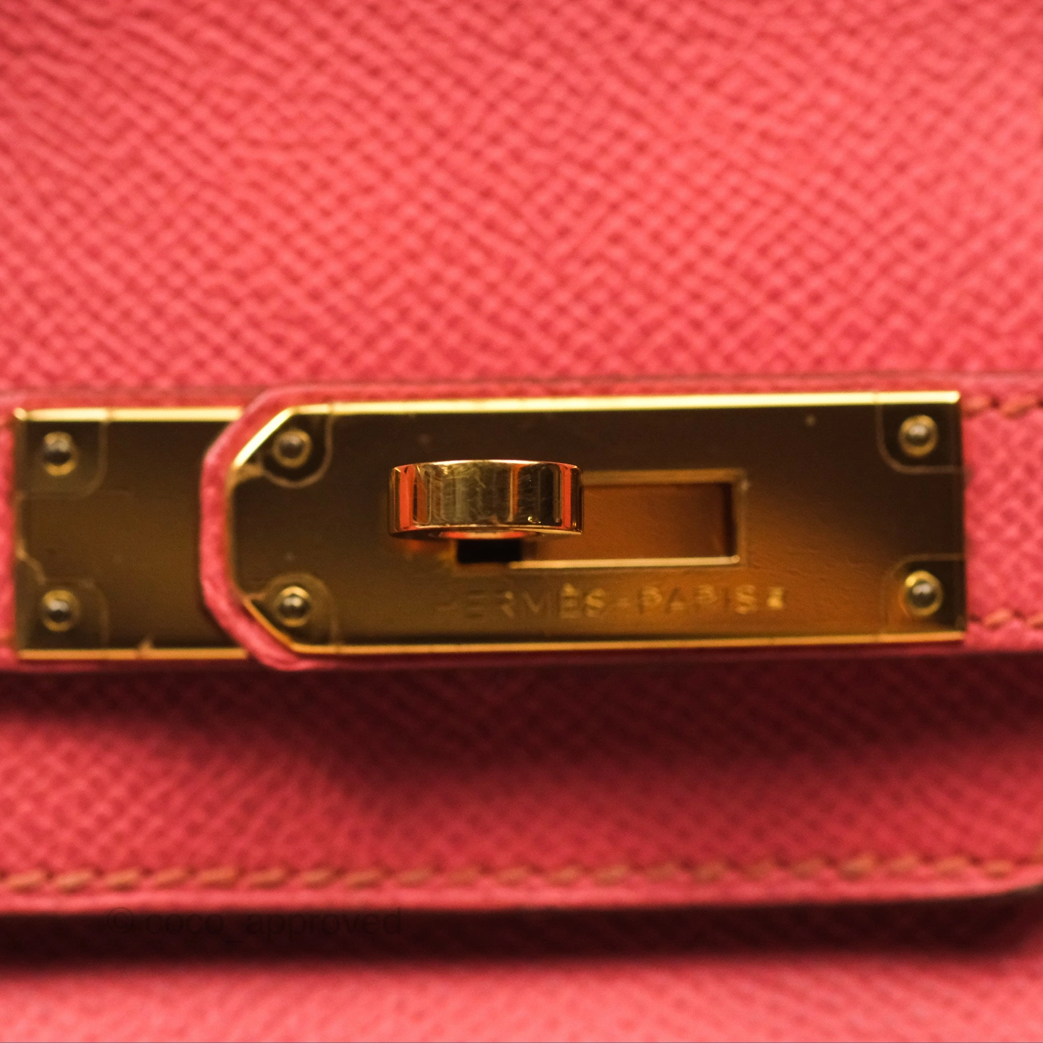 Herms Birkin 30 Retourne Flamingo I5 Epsom Gold Hardware