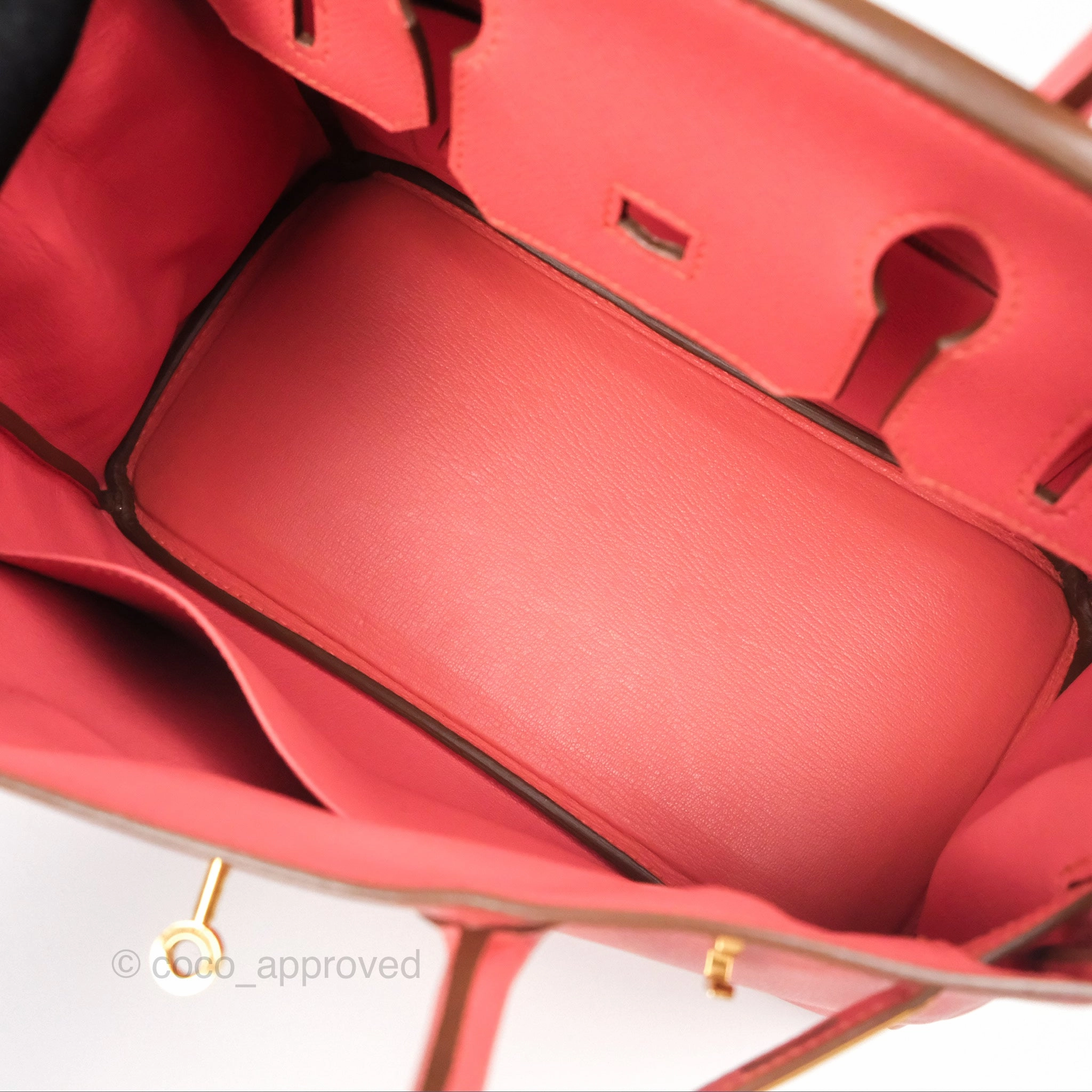 Herms Birkin 30 Retourne Flamingo I5 Epsom Gold Hardware