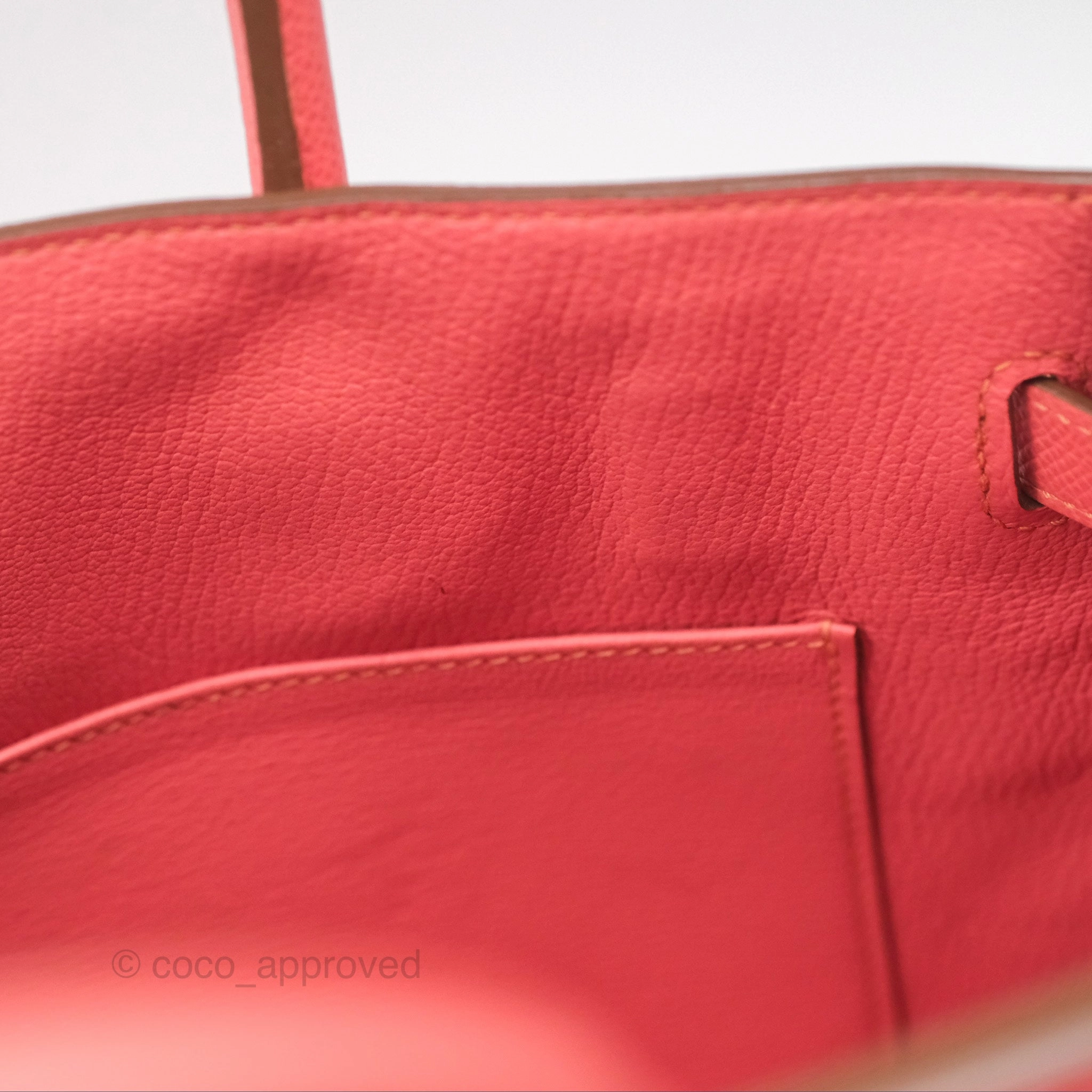 Herms Birkin 30 Retourne Flamingo I5 Epsom Gold Hardware