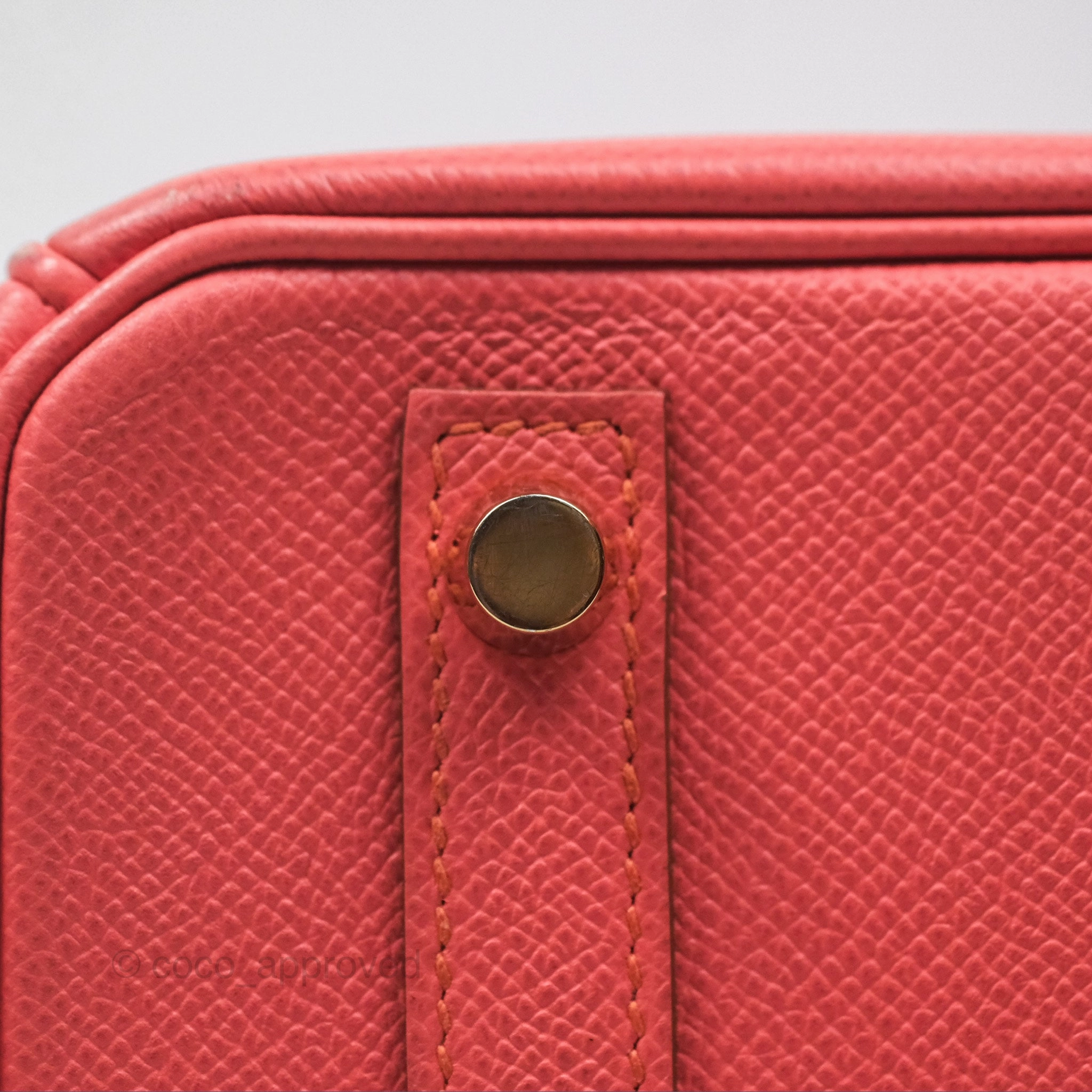 Herms Birkin 30 Retourne Flamingo I5 Epsom Gold Hardware