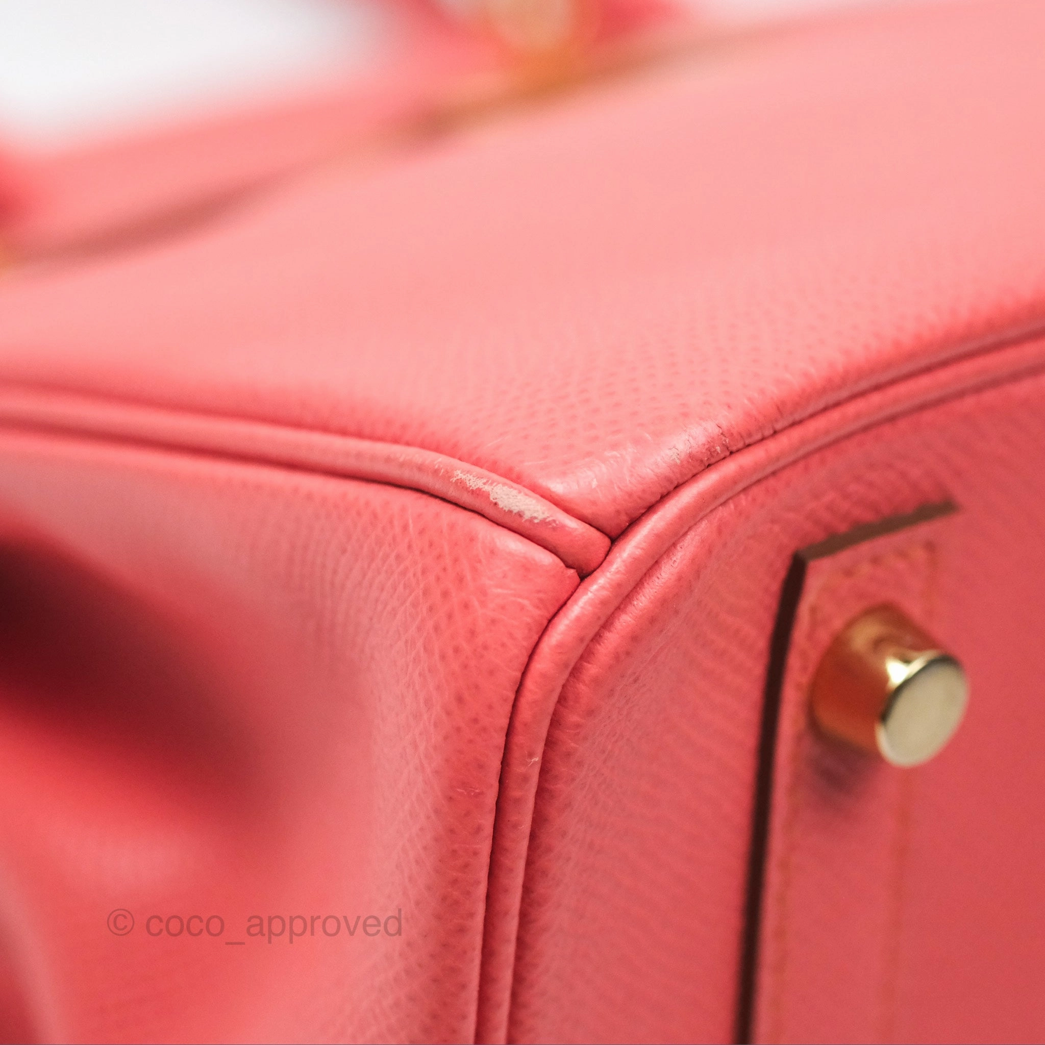 Herms Birkin 30 Retourne Flamingo I5 Epsom Gold Hardware