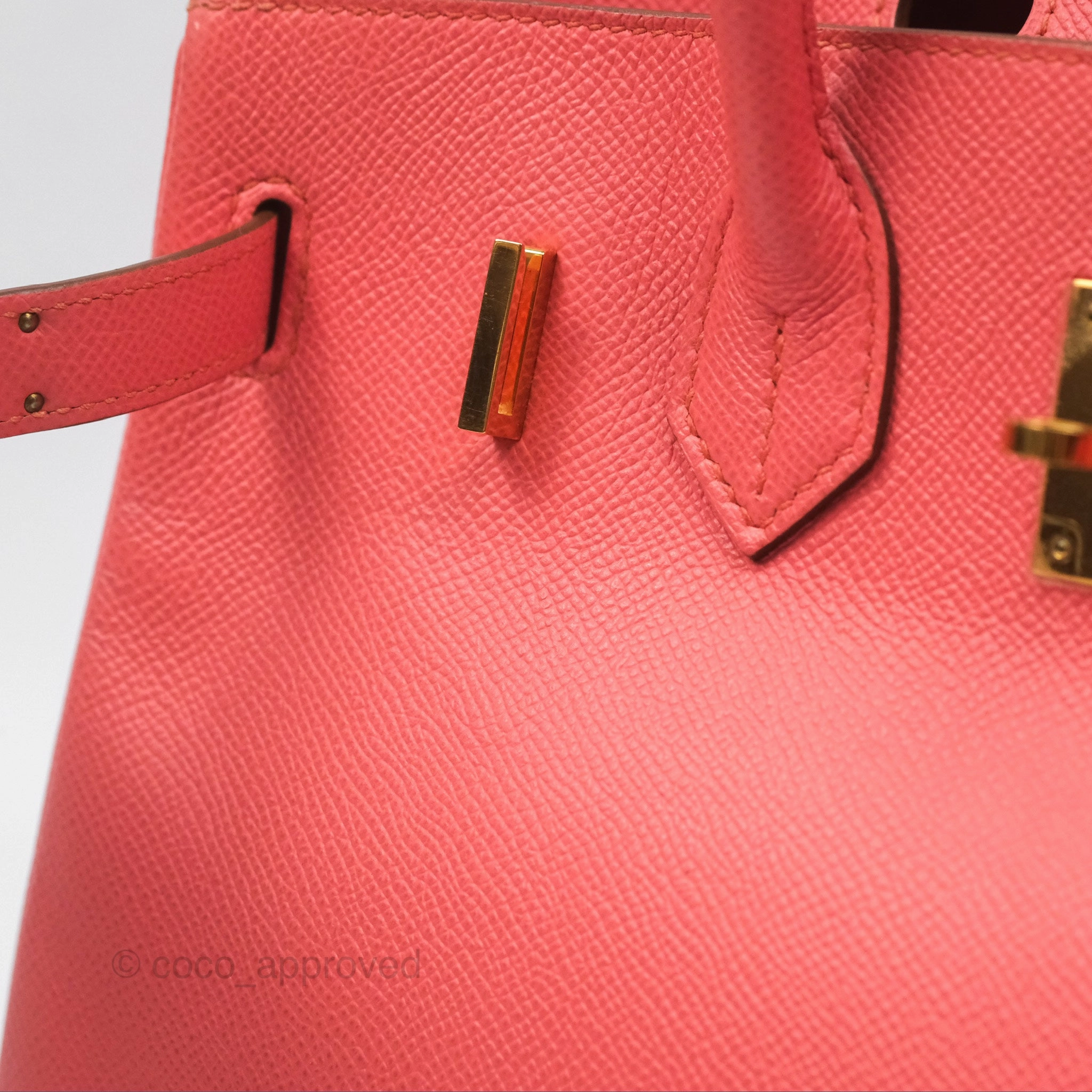Herms Birkin 30 Retourne Flamingo I5 Epsom Gold Hardware