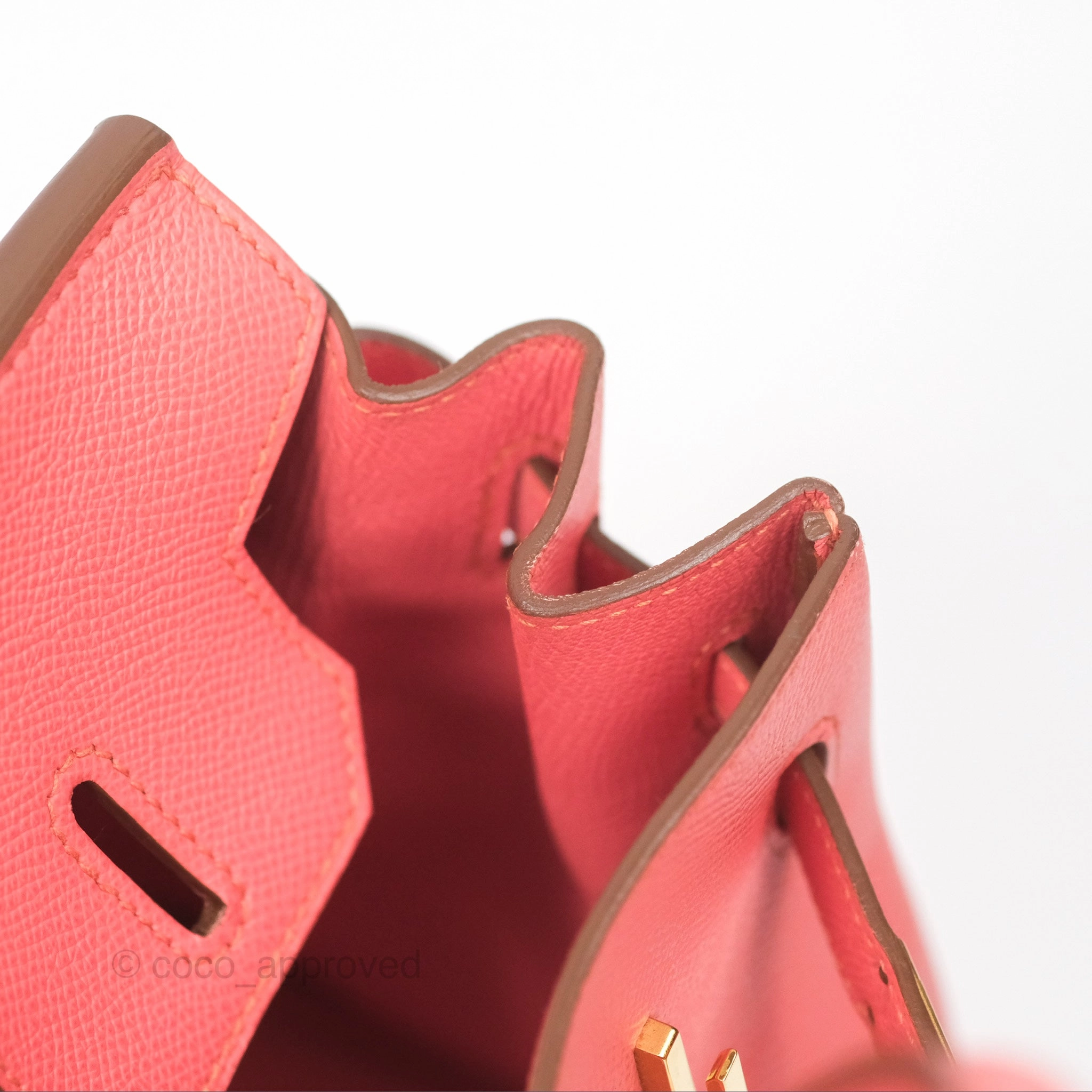 Herms Birkin 30 Retourne Flamingo I5 Epsom Gold Hardware