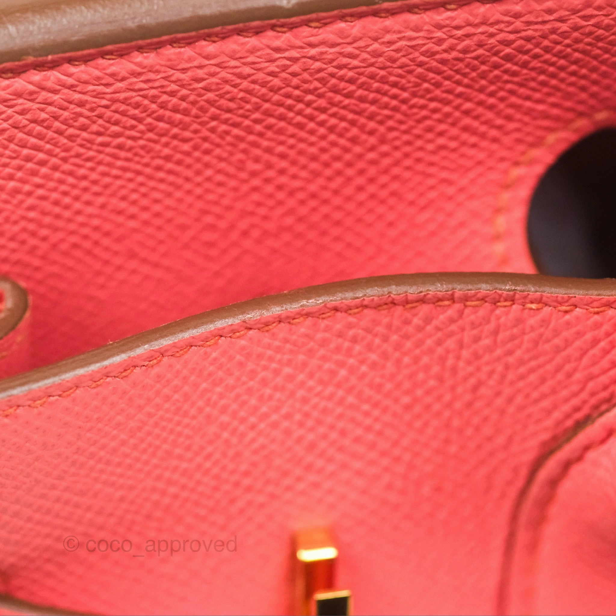 Herms Birkin 30 Retourne Flamingo I5 Epsom Gold Hardware