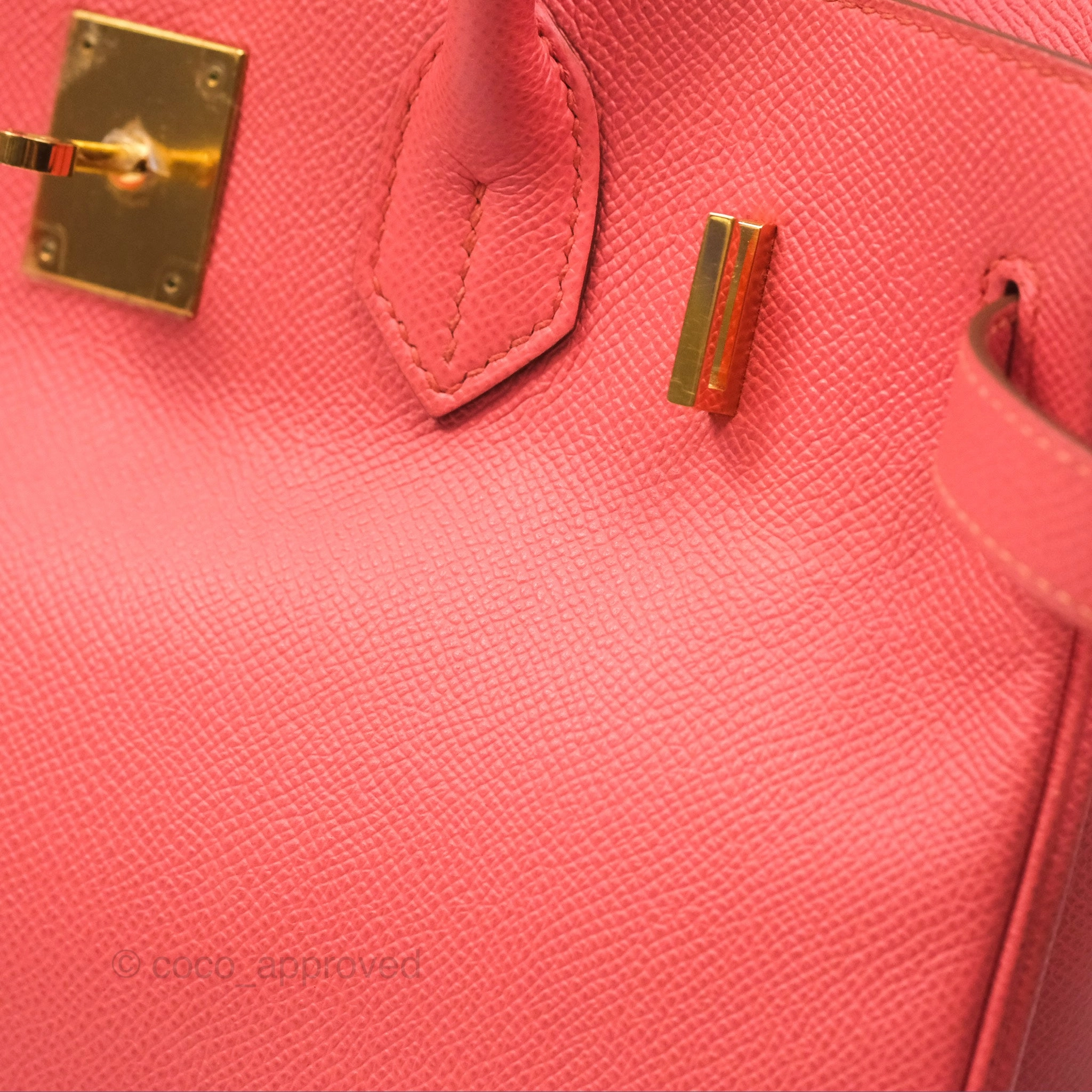 Herms Birkin 30 Retourne Flamingo I5 Epsom Gold Hardware