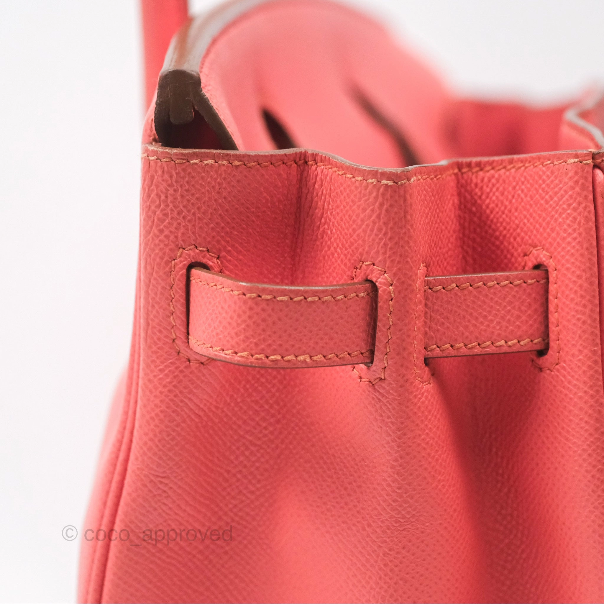 Herms Birkin 30 Retourne Flamingo I5 Epsom Gold Hardware