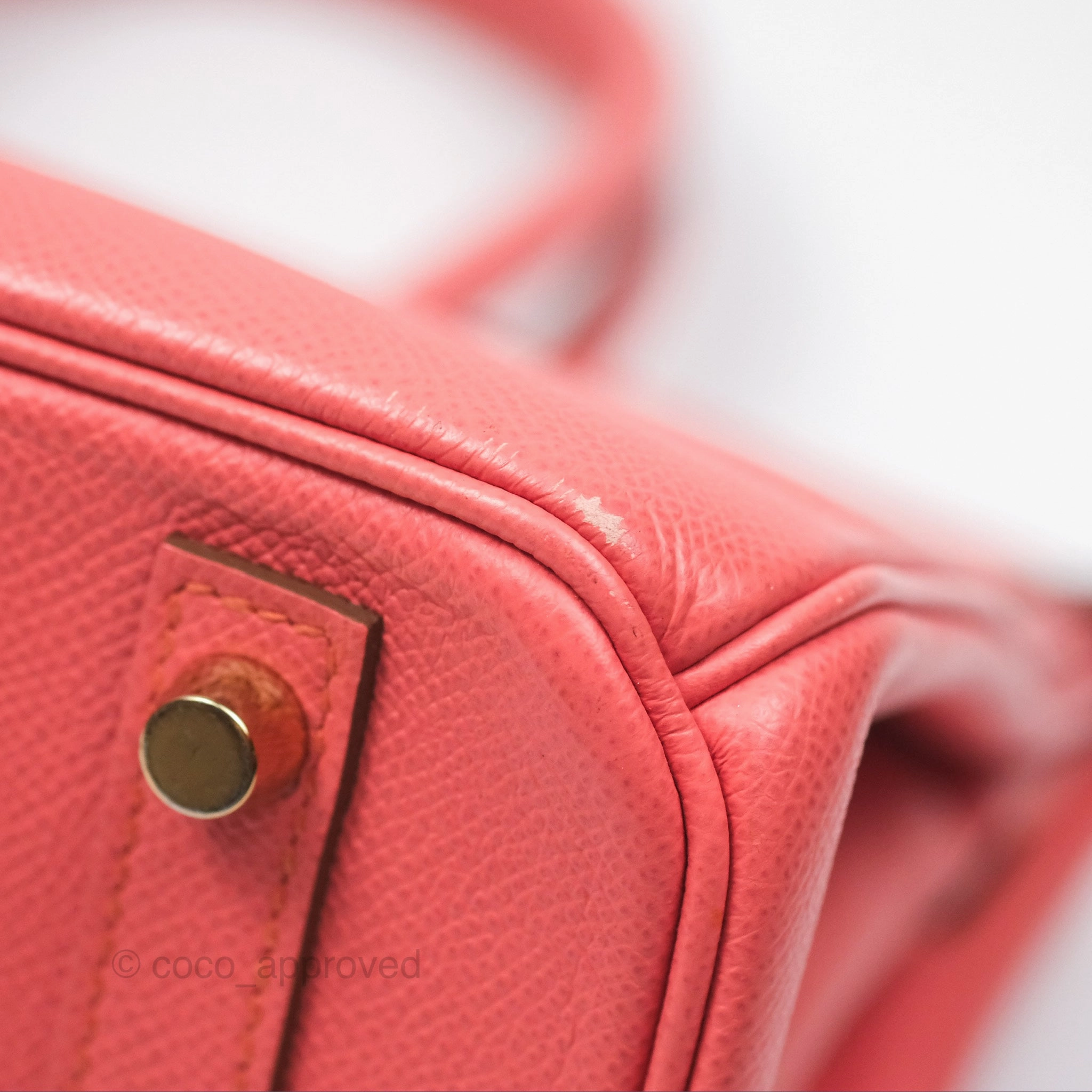 Herms Birkin 30 Retourne Flamingo I5 Epsom Gold Hardware
