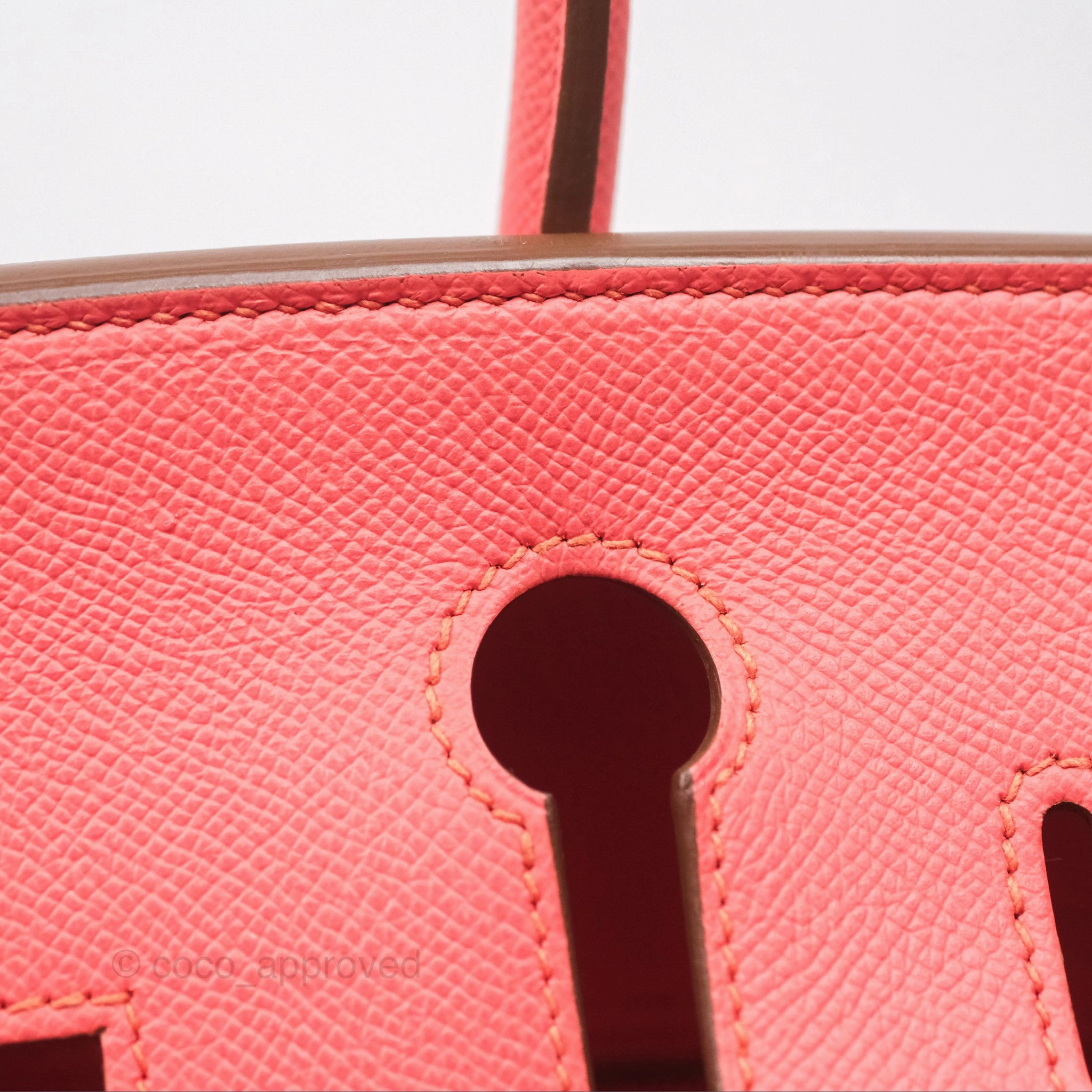 Herms Birkin 30 Retourne Flamingo I5 Epsom Gold Hardware