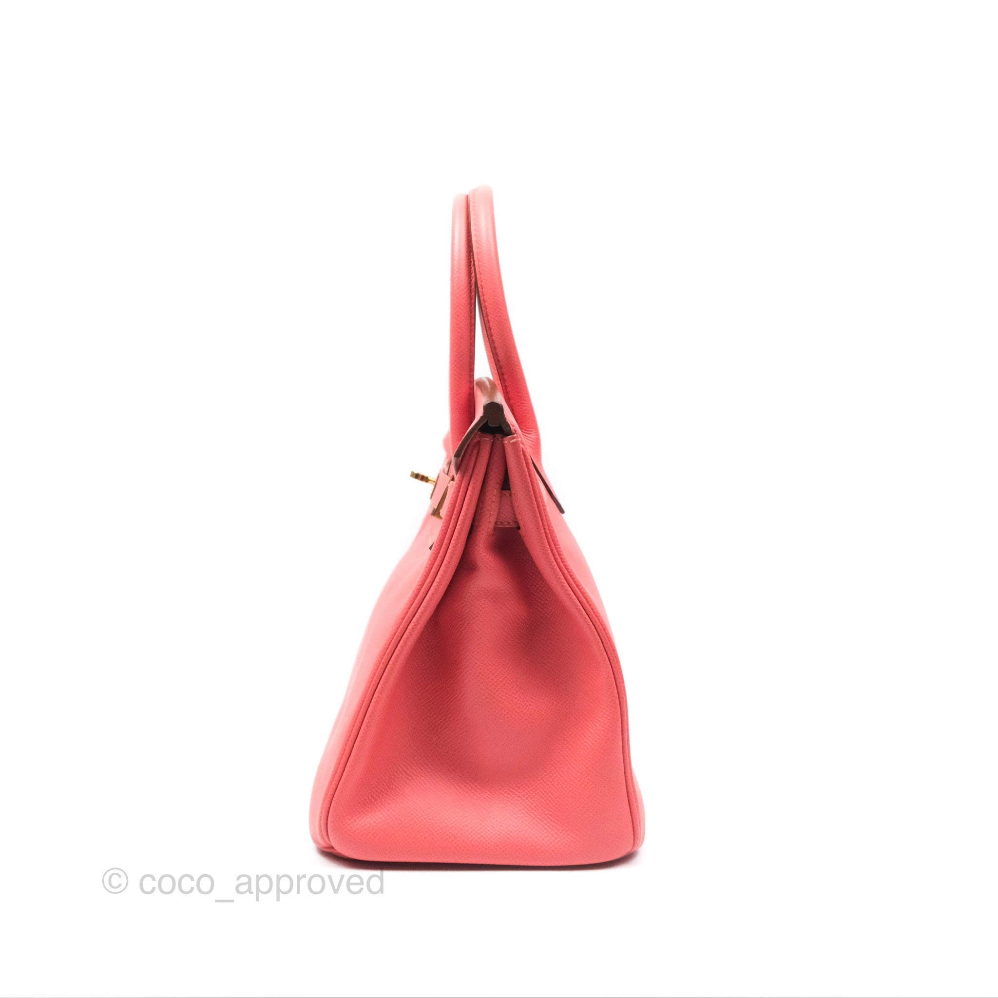 Herms Birkin 30 Retourne Flamingo I5 Epsom Gold Hardware