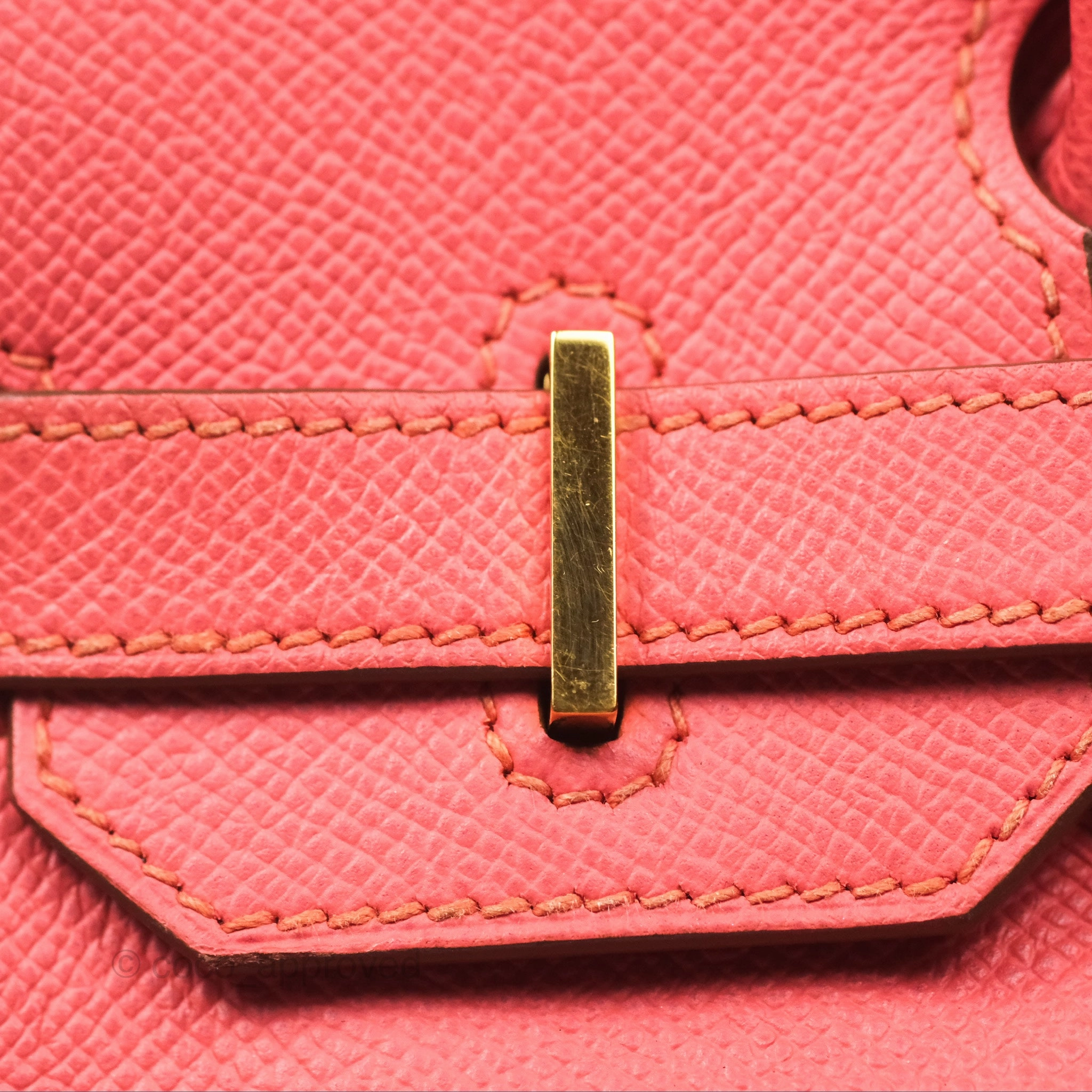 Herms Birkin 30 Retourne Flamingo I5 Epsom Gold Hardware