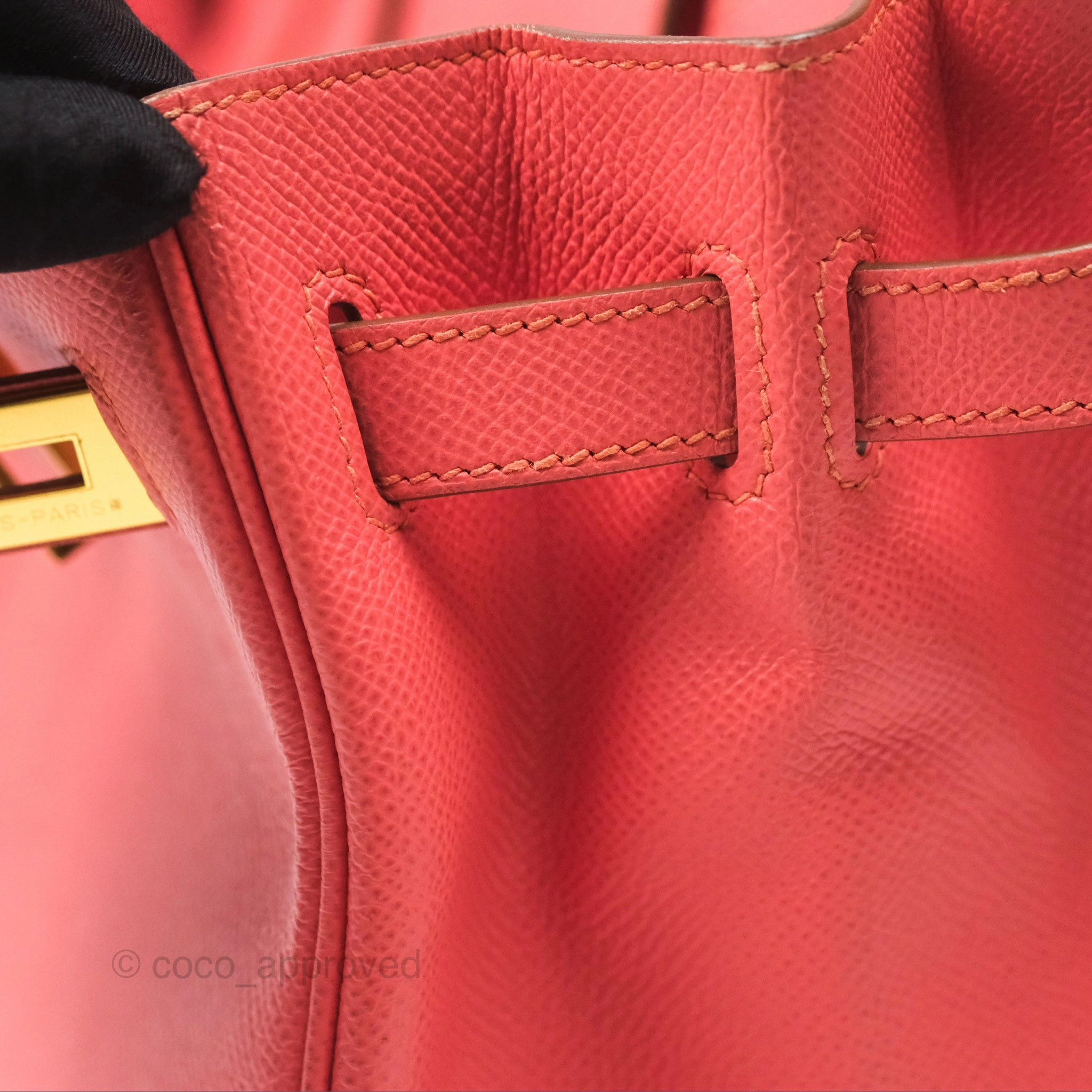 Herms Birkin 30 Retourne Flamingo I5 Epsom Gold Hardware