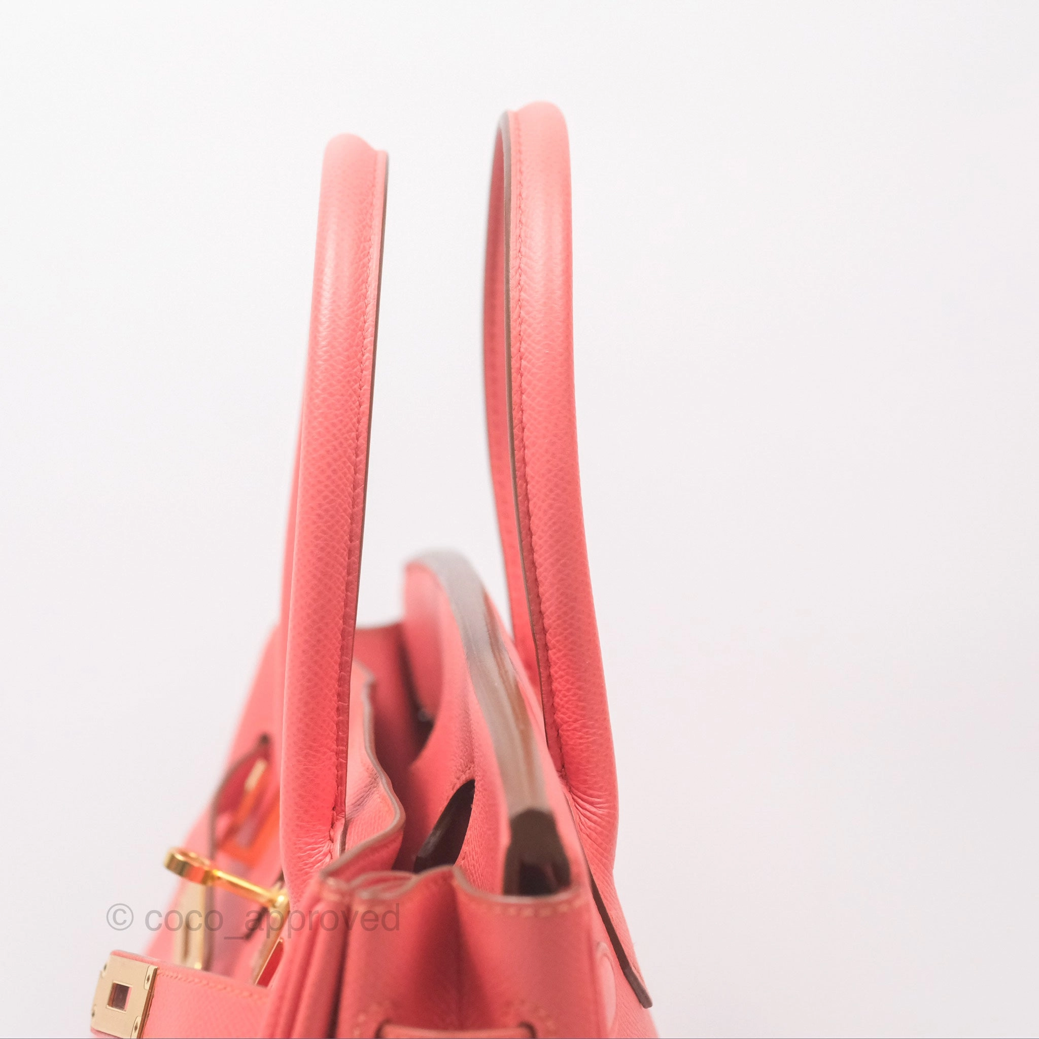 Herms Birkin 30 Retourne Flamingo I5 Epsom Gold Hardware
