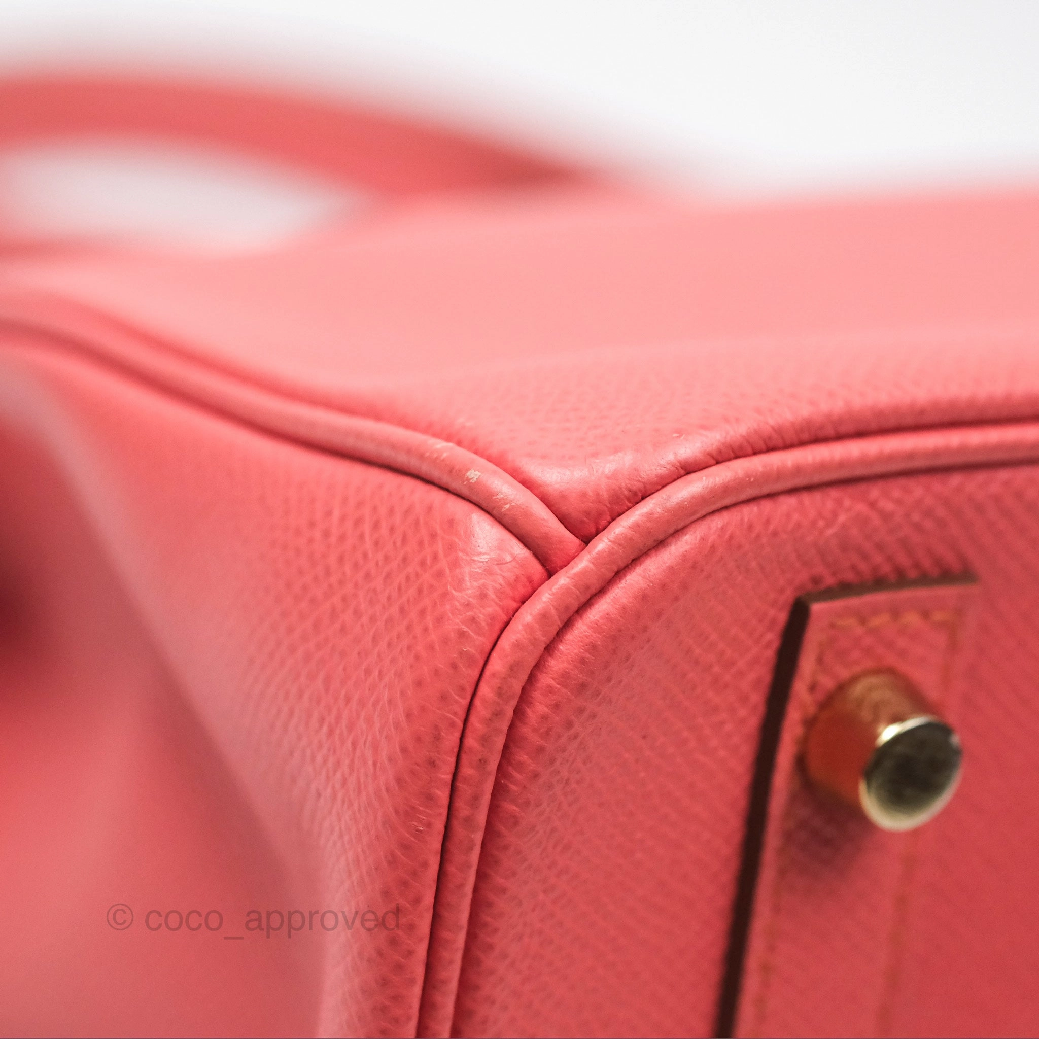 Herms Birkin 30 Retourne Flamingo I5 Epsom Gold Hardware