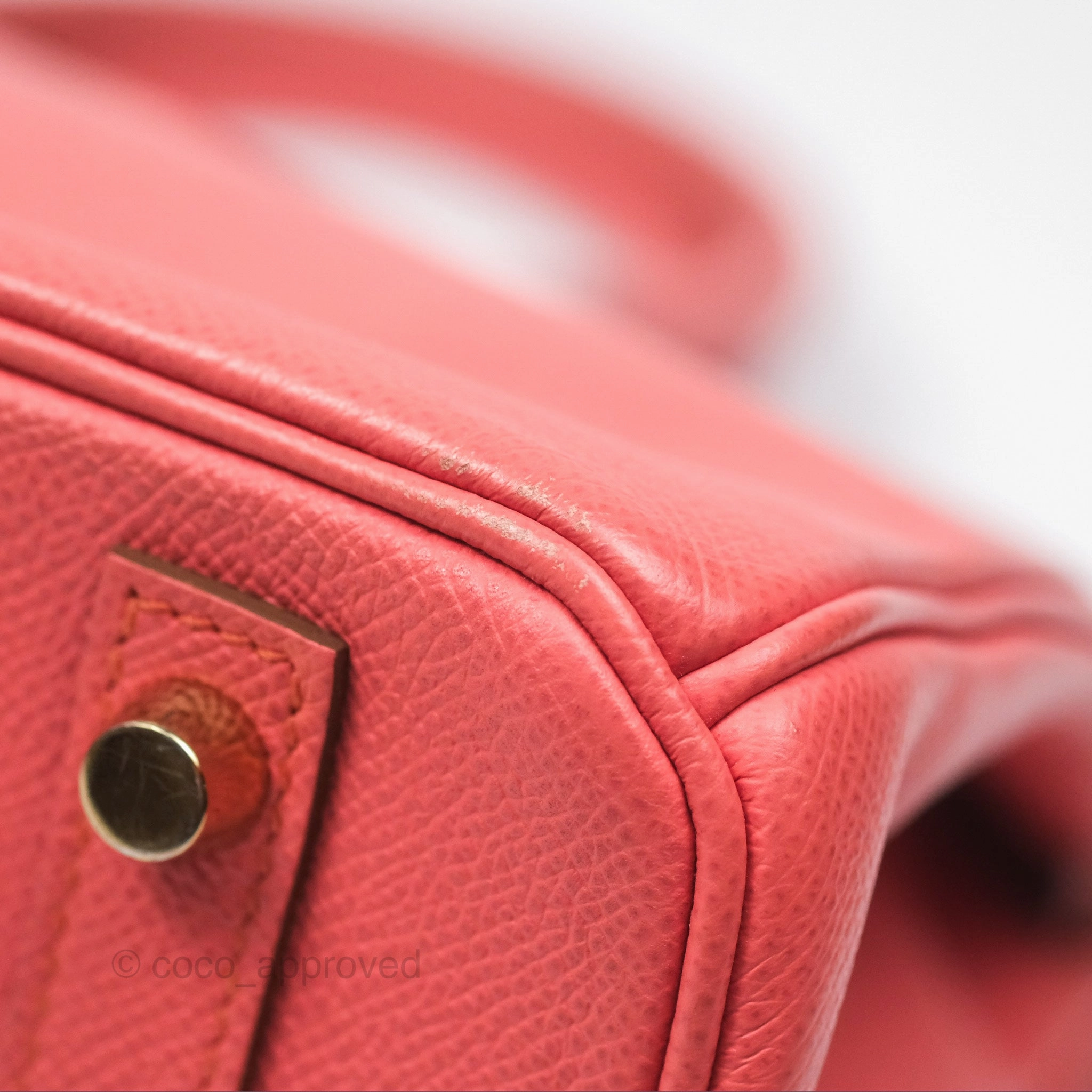 Herms Birkin 30 Retourne Flamingo I5 Epsom Gold Hardware