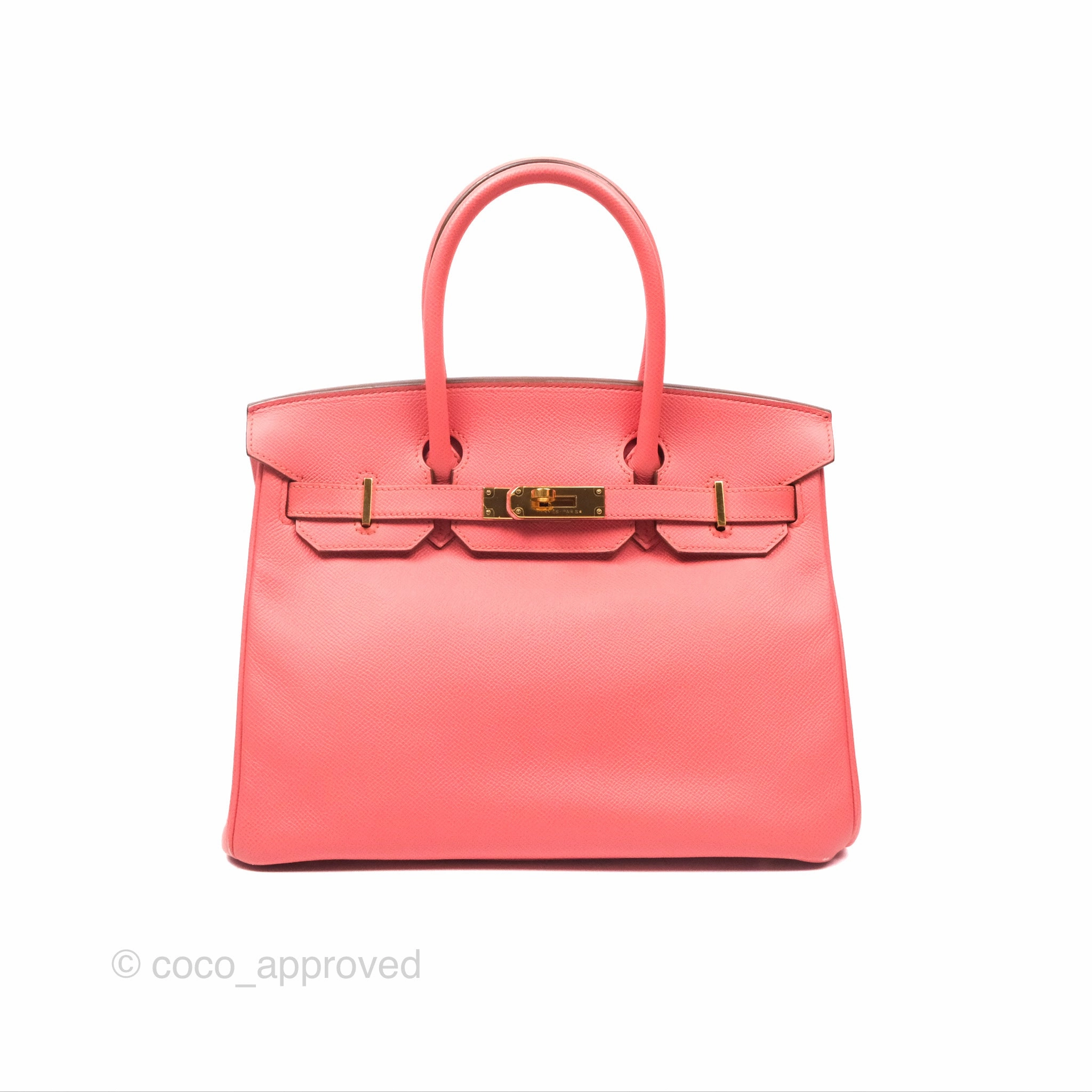 Herms Birkin 30 Retourne Flamingo I5 Epsom Gold Hardware
