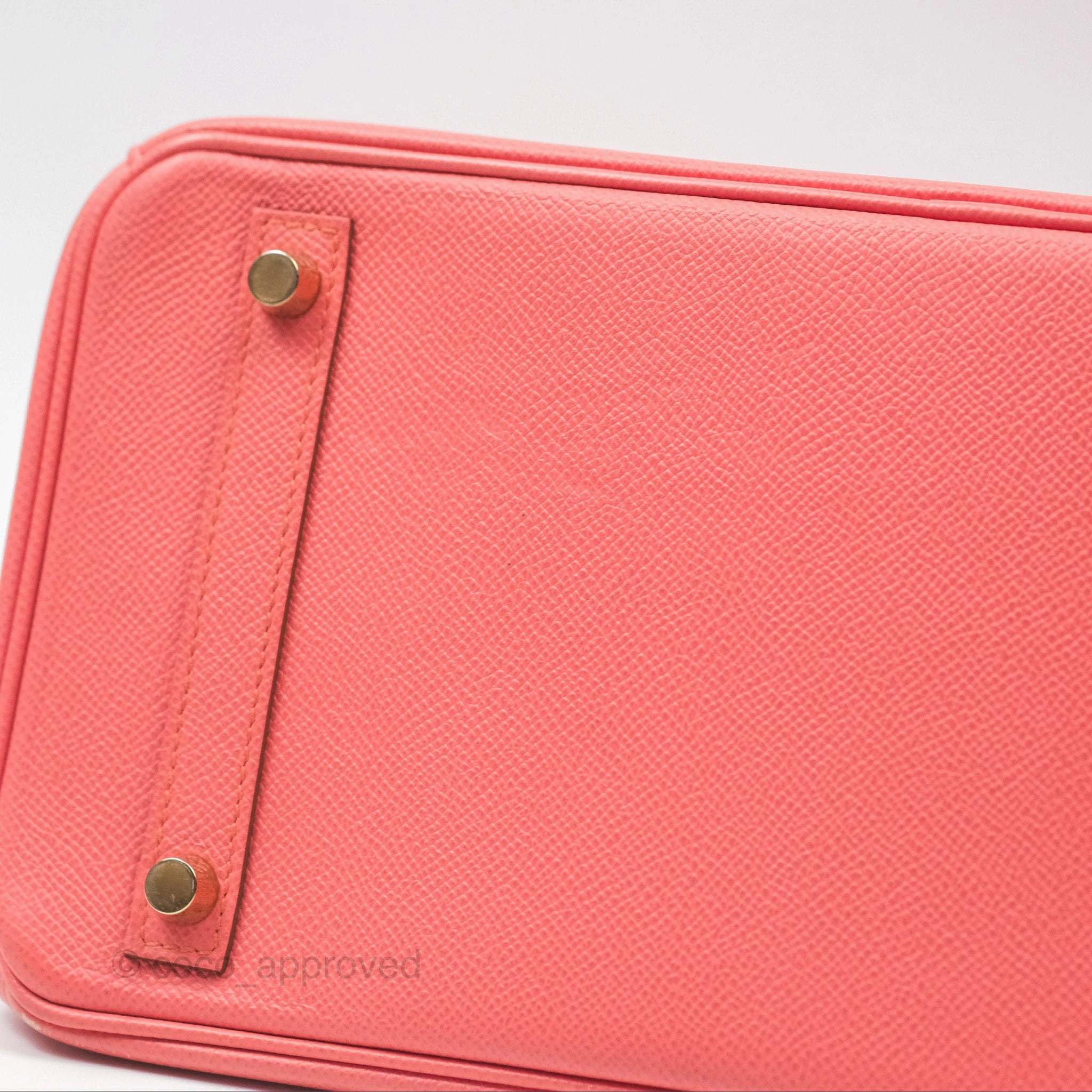 Herms Birkin 30 Retourne Flamingo I5 Epsom Gold Hardware