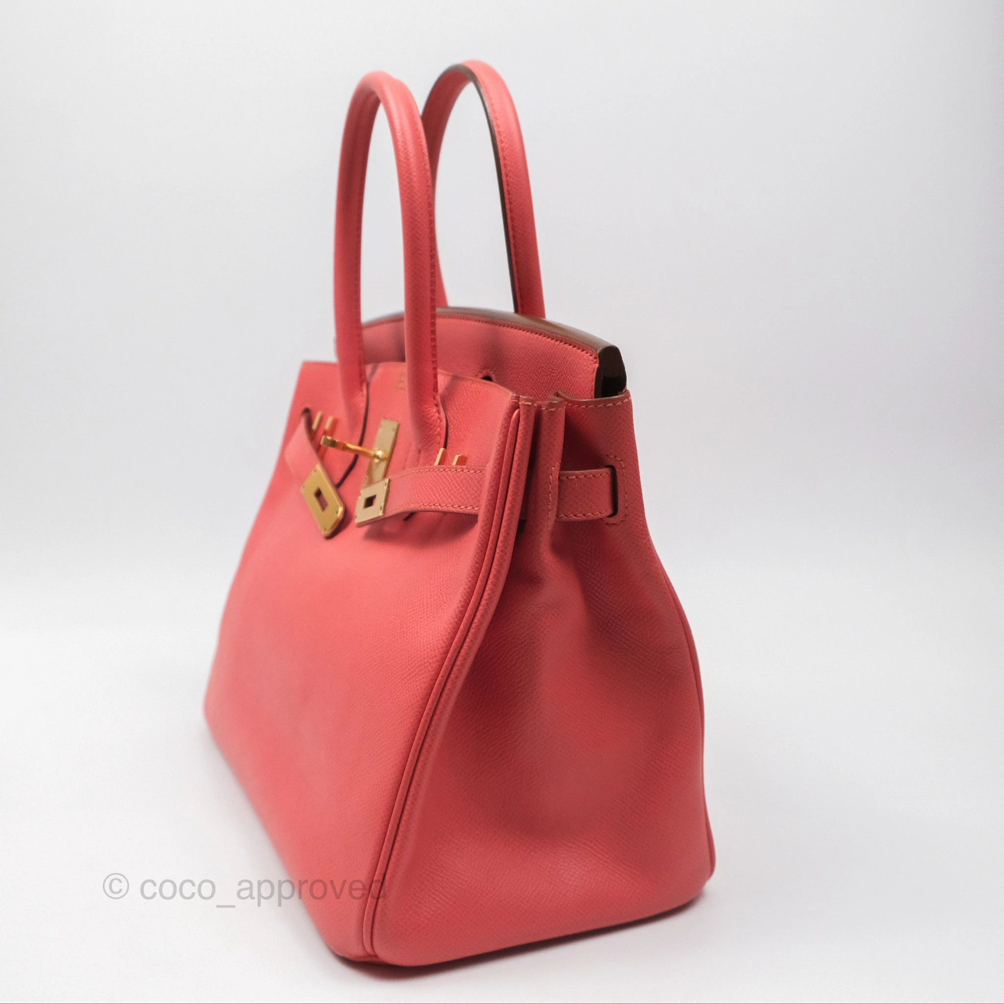 Herms Birkin 30 Retourne Flamingo I5 Epsom Gold Hardware