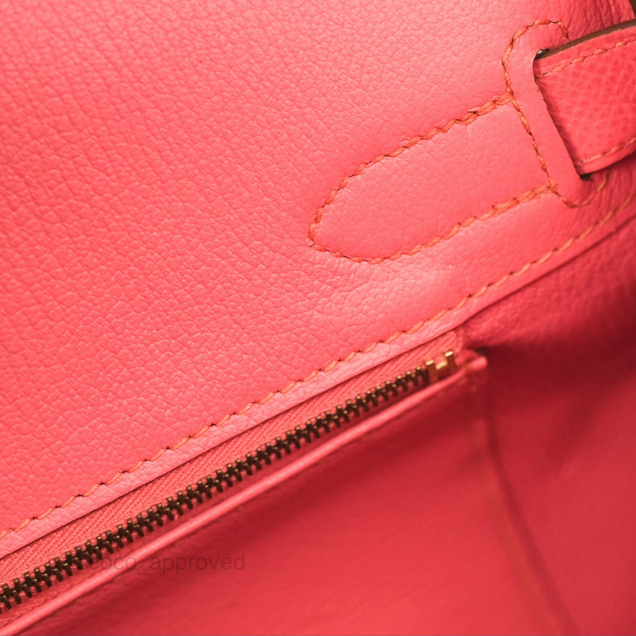 Herms Birkin 30 Retourne Flamingo I5 Epsom Gold Hardware