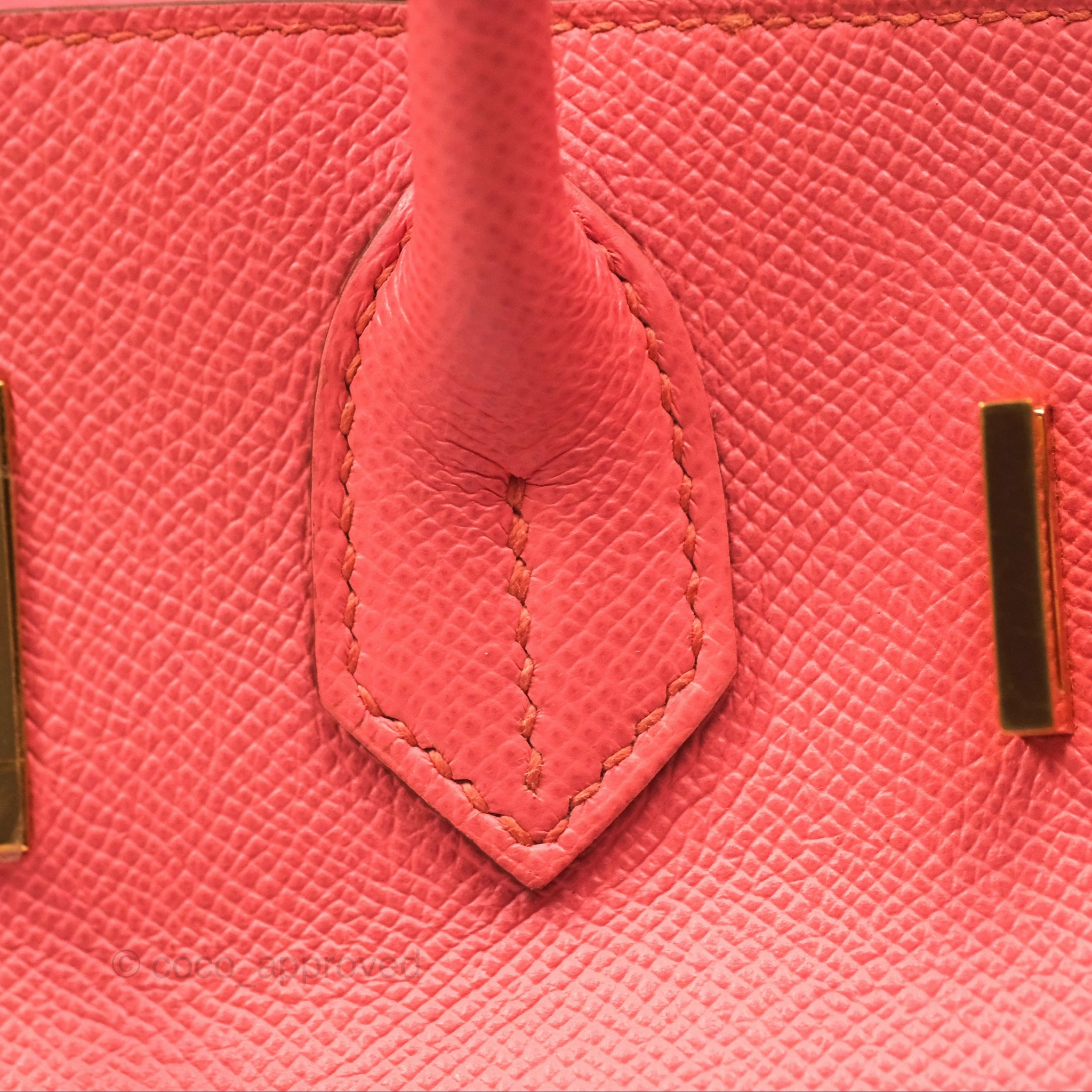 Herms Birkin 30 Retourne Flamingo I5 Epsom Gold Hardware
