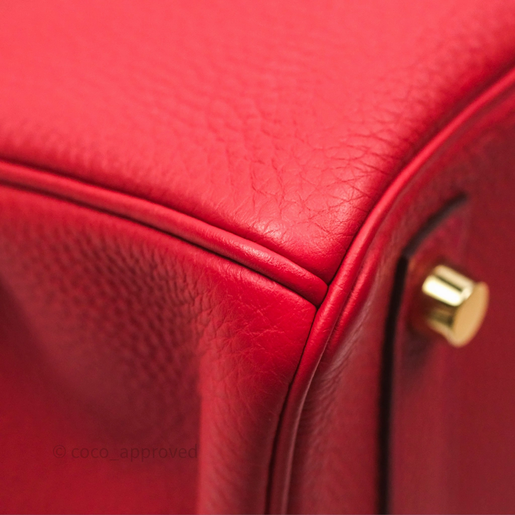 Herms Birkin 30 Retourne Geranium D5 Togo Gold Hardware