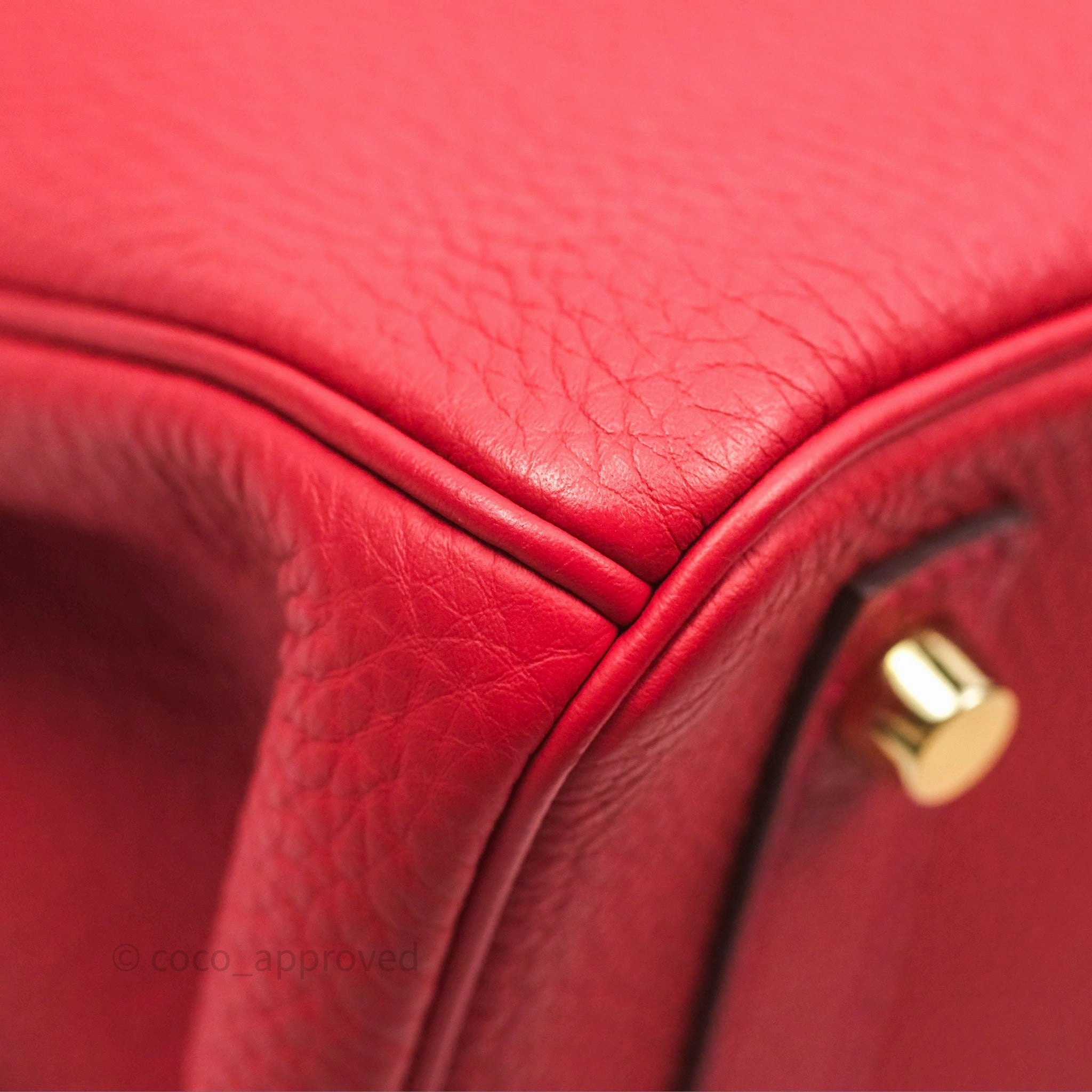Herms Birkin 30 Retourne Geranium D5 Togo Gold Hardware