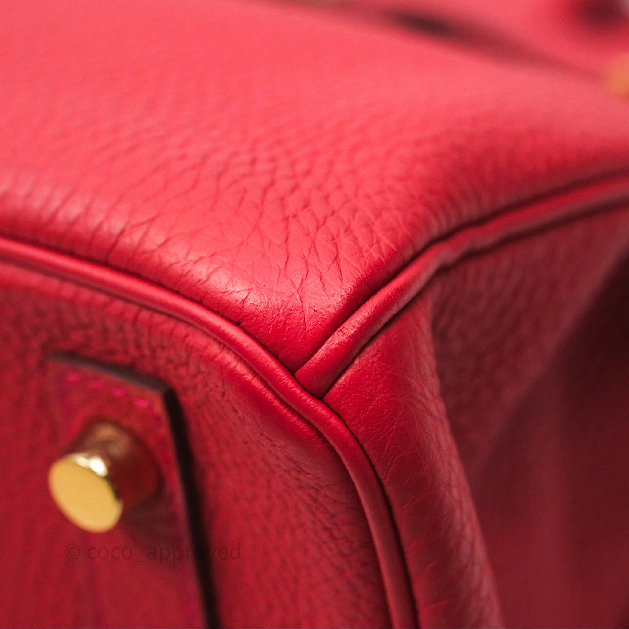 Herms Birkin 30 Retourne Geranium D5 Togo Gold Hardware