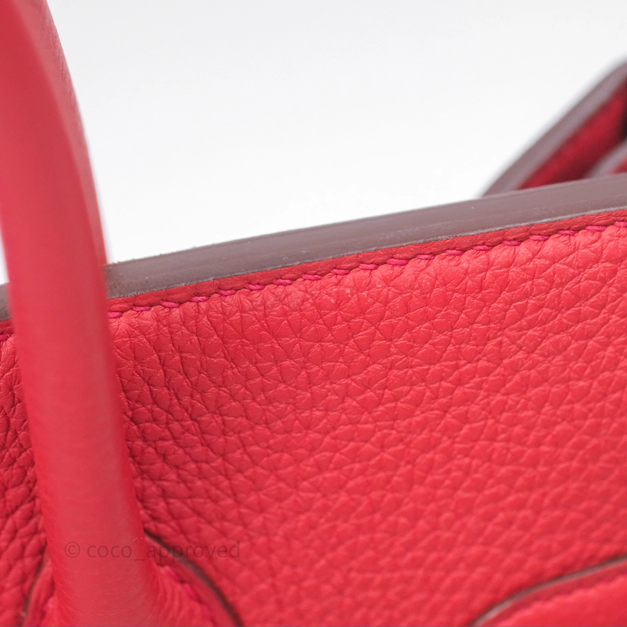 Herms Birkin 30 Retourne Geranium D5 Togo Gold Hardware