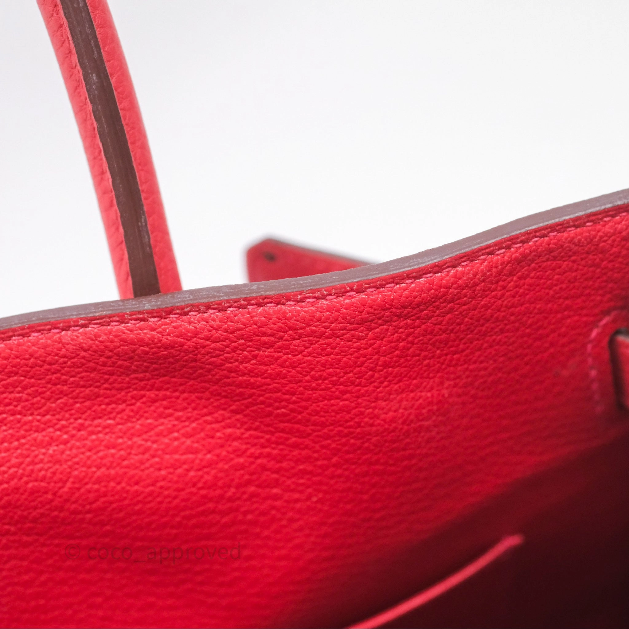 Herms Birkin 30 Retourne Geranium D5 Togo Gold Hardware