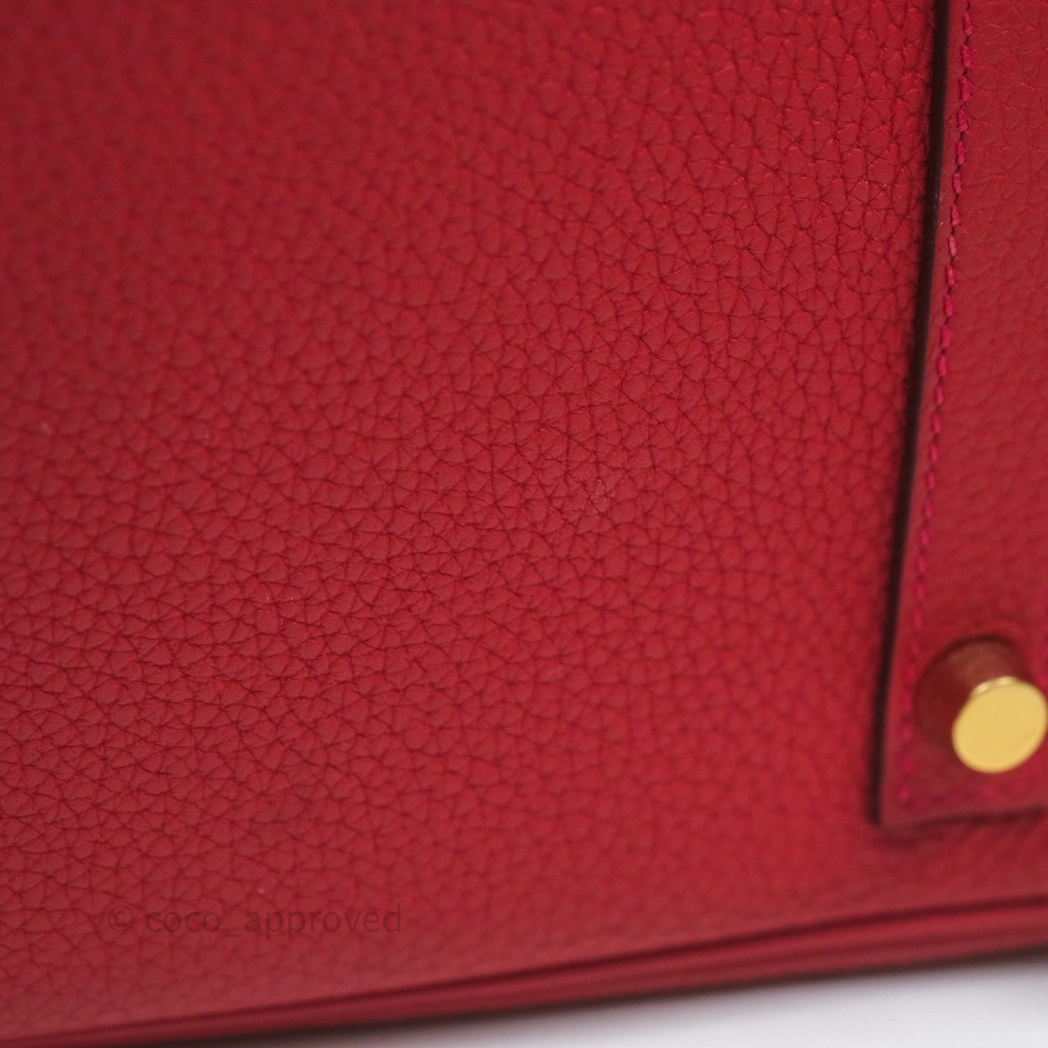Herms Birkin 30 Retourne Geranium D5 Togo Gold Hardware