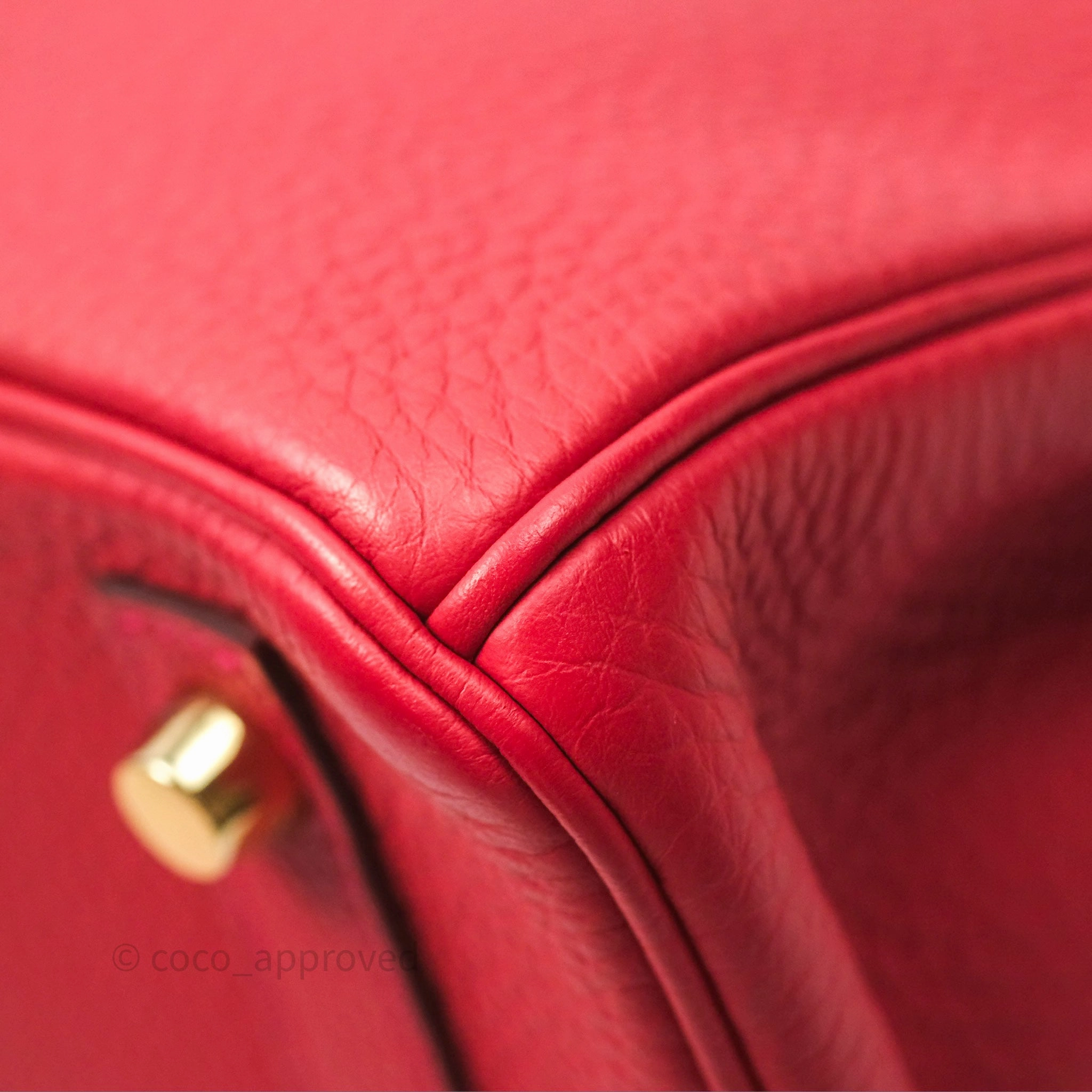 Herms Birkin 30 Retourne Geranium D5 Togo Gold Hardware